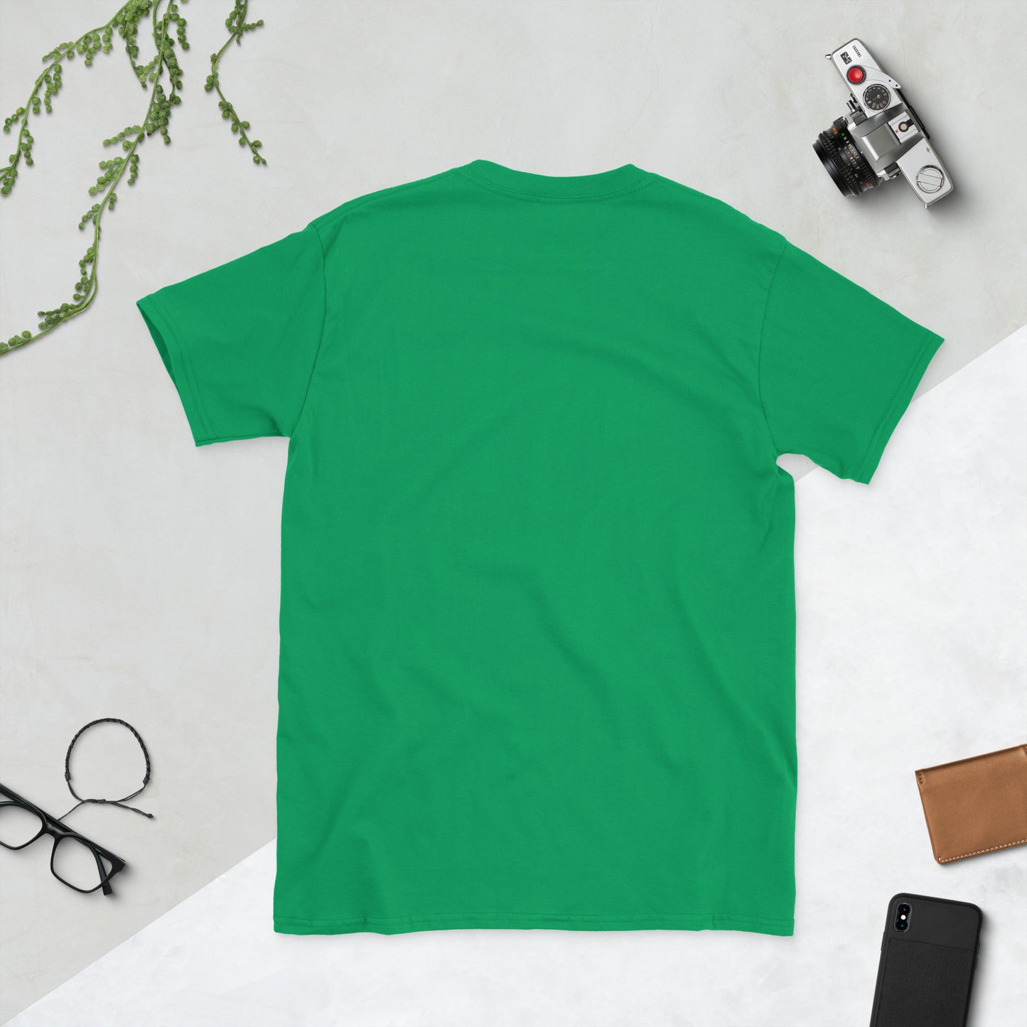 Stay Kind – Retro Heart Typography - Short-Sleeve Unisex T-Shirt - Graphic Tee - Irish Green - Back