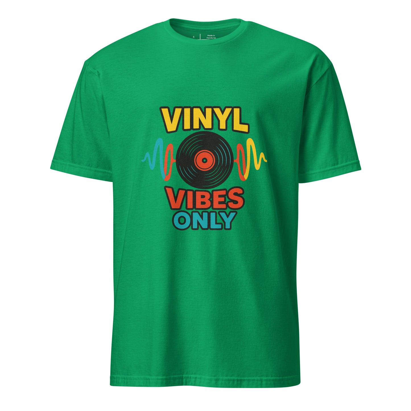Vinyl Vibes Only - Retro Music Lover - Short-Sleeve Unisex T-Shirt - Graphic Tee - Irish Green - Front
