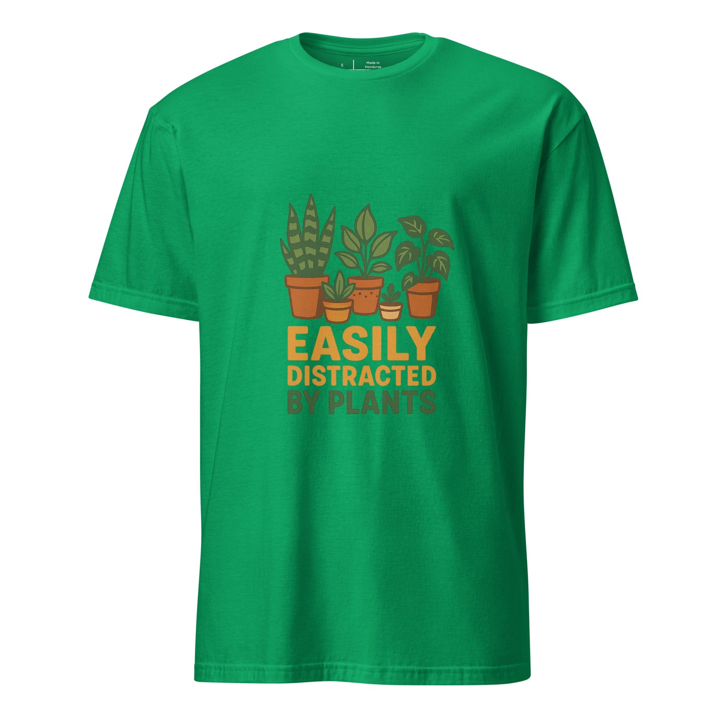 Easily Distracted By Plants - Short-Sleeve Unisex T-Shirt - Graphic Tee - Irish Green - Front