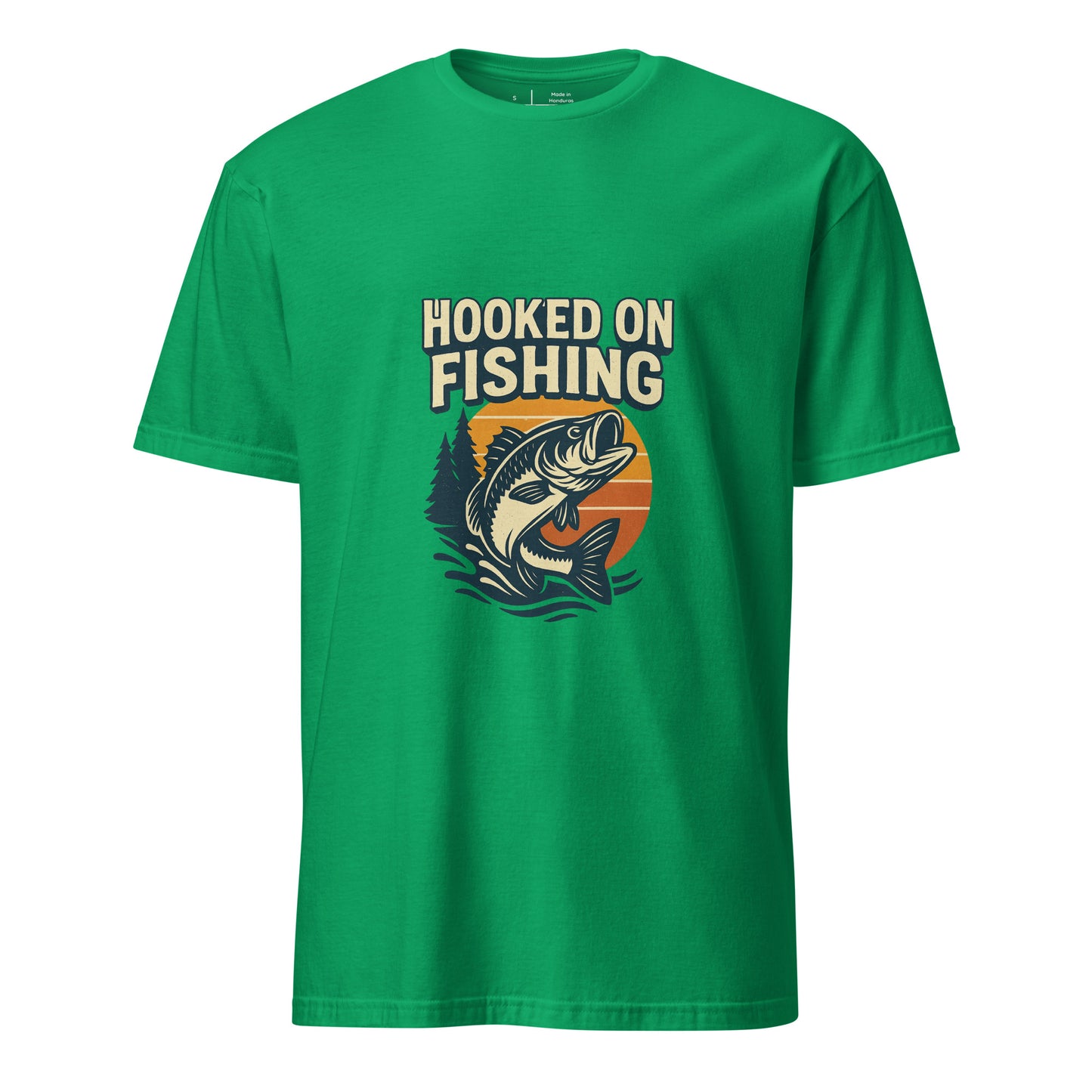 Hooked On Fishing - Hobbyist - Short-Sleeve Unisex T-Shirt - Graphic Tee - Irish Green - Front