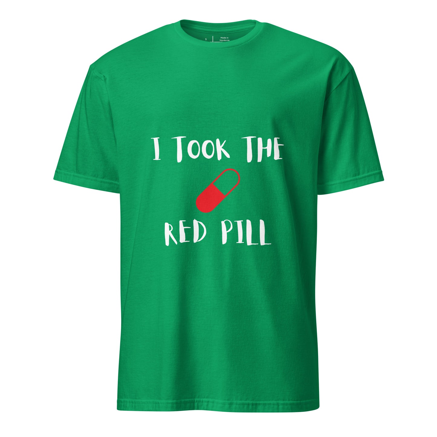 The Red Pill - Sci-Fi Tribute - Short-Sleeve Unisex T-Shirt - Graphic Tee - Irish Green - Front