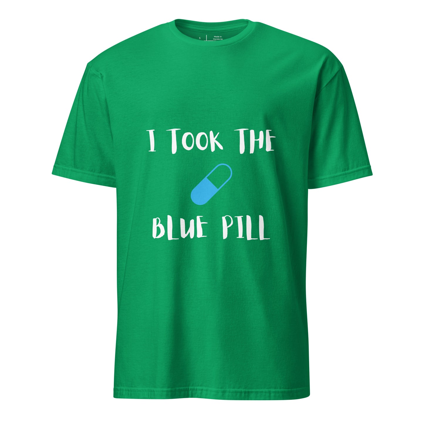 The Blue Pill - Sci-Fi Tribute - Short-Sleeve Unisex T-Shirt - Graphic Tee - Irish Green - Front