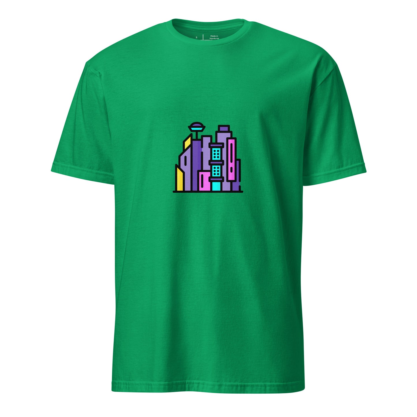 Cyber City - Neon City Dreams - Short-Sleeve Unisex T-Shirt - Graphic Tee - Irish Green - Front