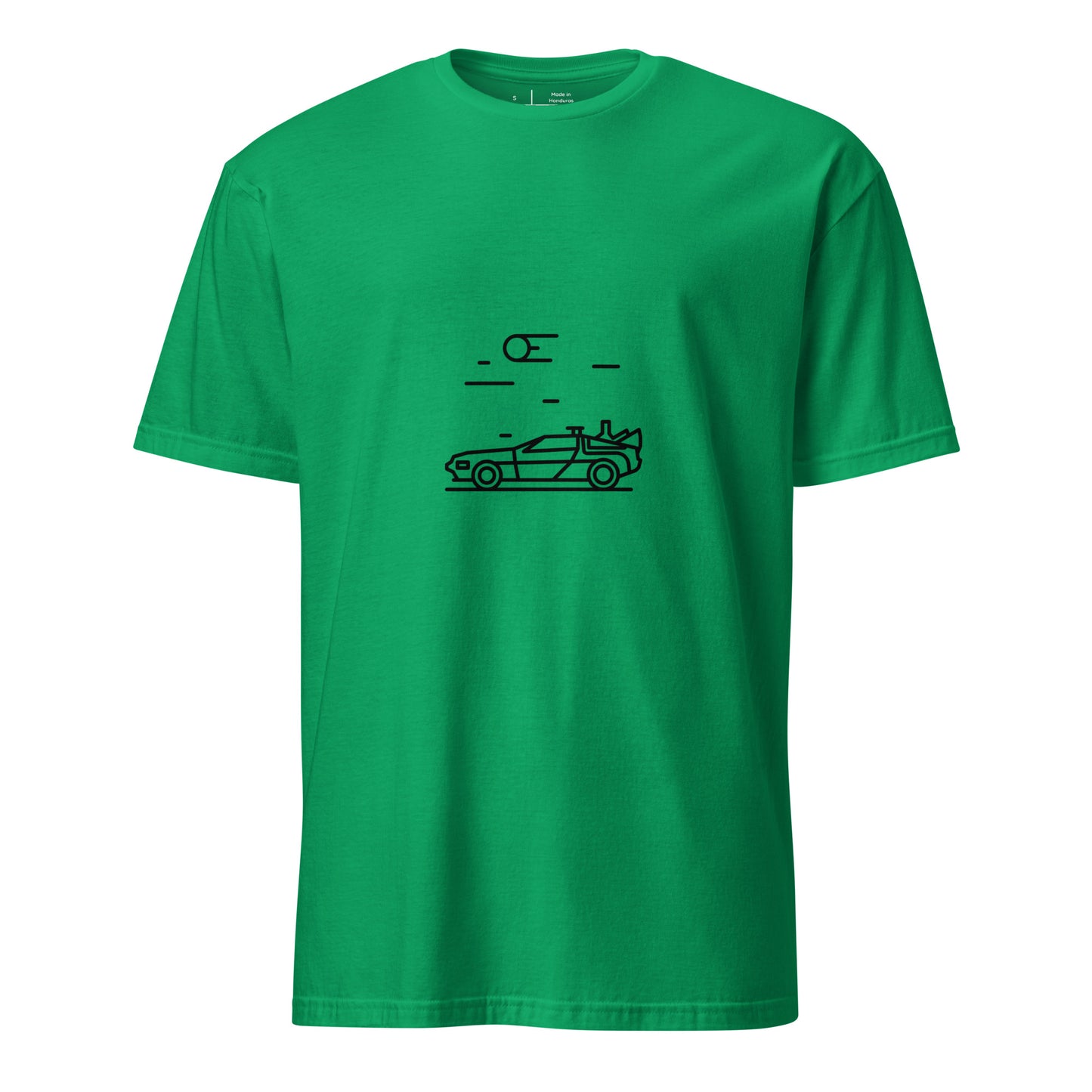 "88 MPH" – Retro Time Machine Car - Short-Sleeve Unisex T-Shirt - Graphic Tee - Irish Green - Front