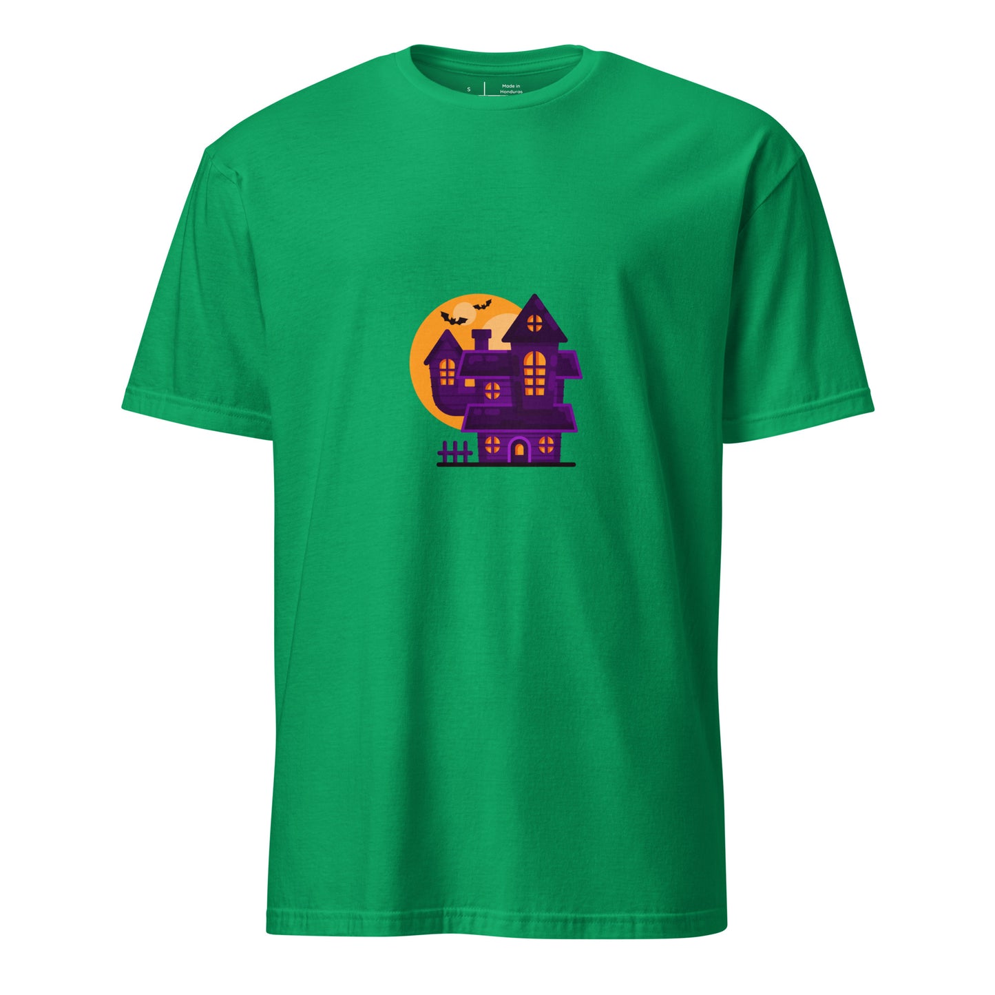 Haunted House - Moonlit Mischief - Short-Sleeve Unisex T-Shirt - Graphic Tee - Irish Green - Front 