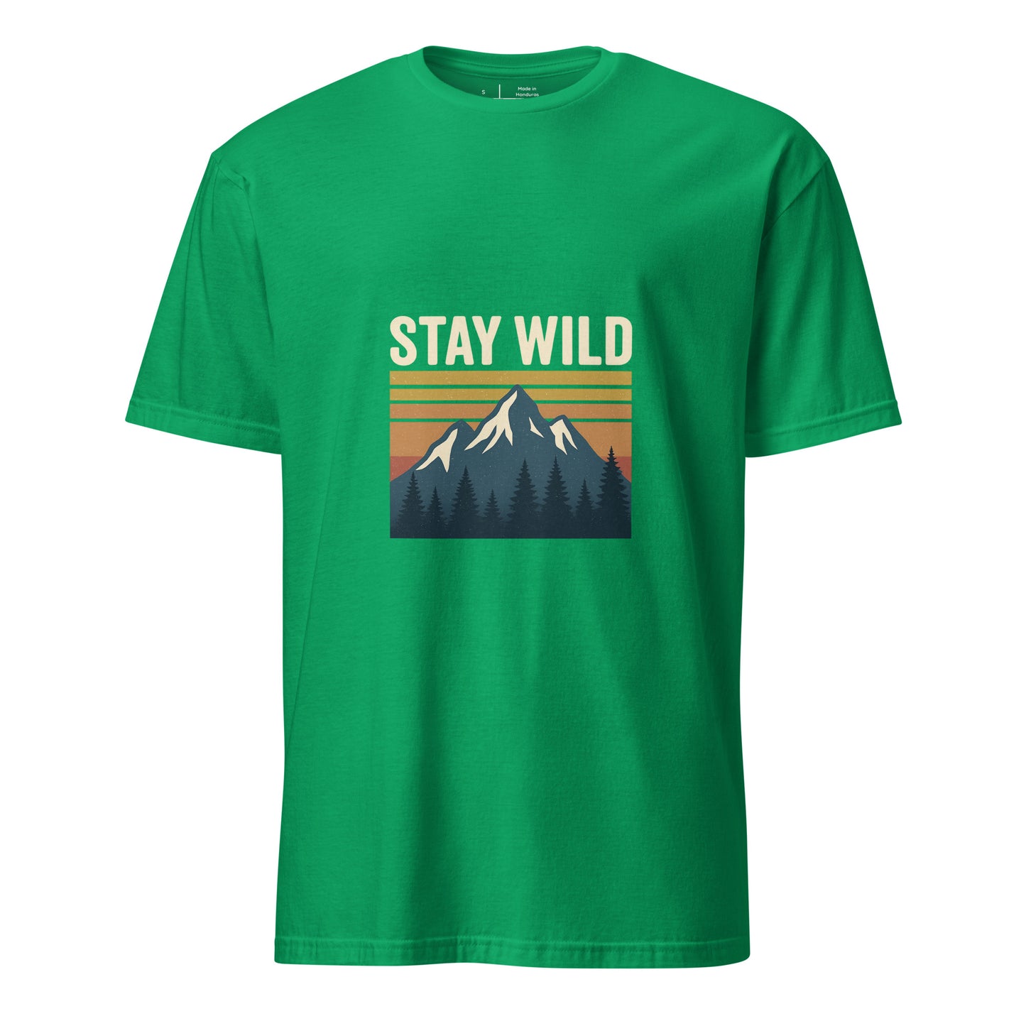 Stay Wild – Embrace The Adventure - Short-Sleeve Unisex T-Shirt - Graphic Tee - Irish Green - Front