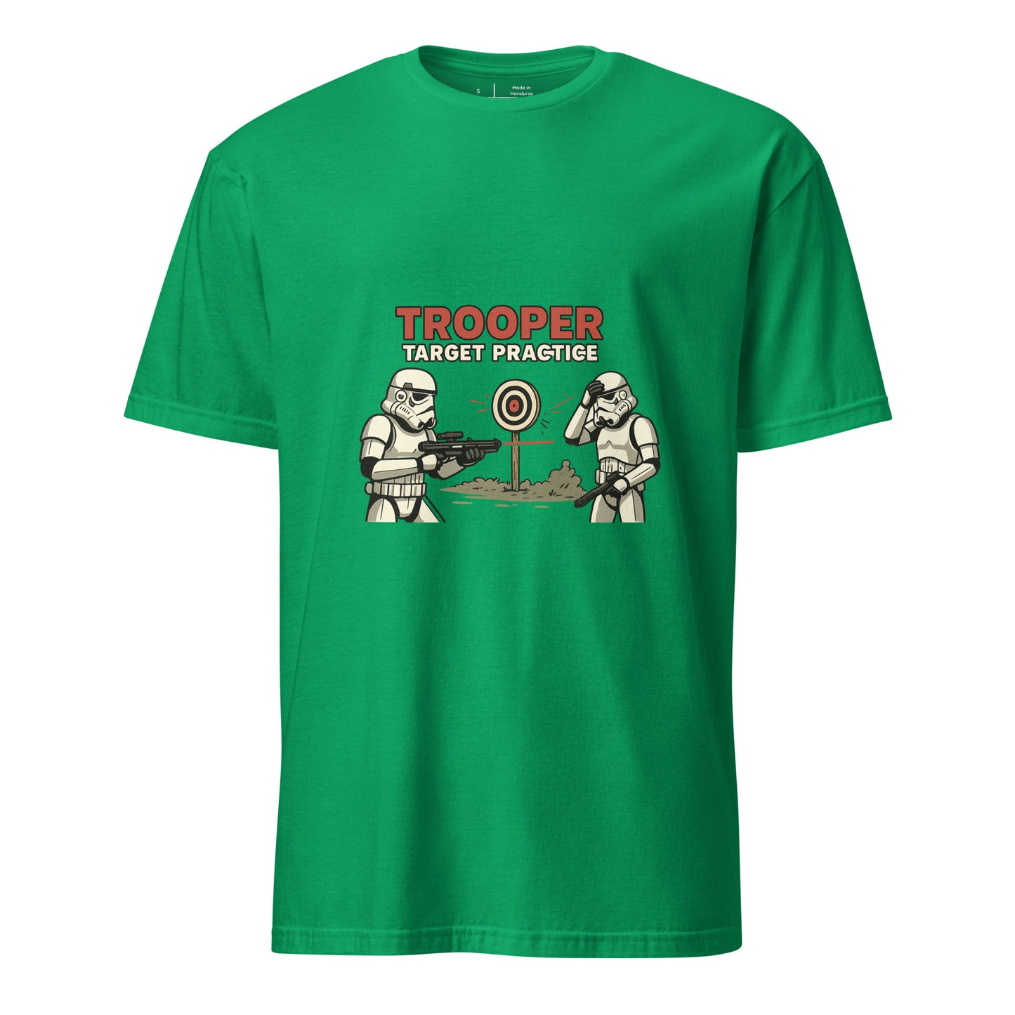 Trooper Target Practice – Aiming's Overrated Anyway - Short-Sleeve Unisex T-Shirt - Graphic Tee - Irish Green - Front