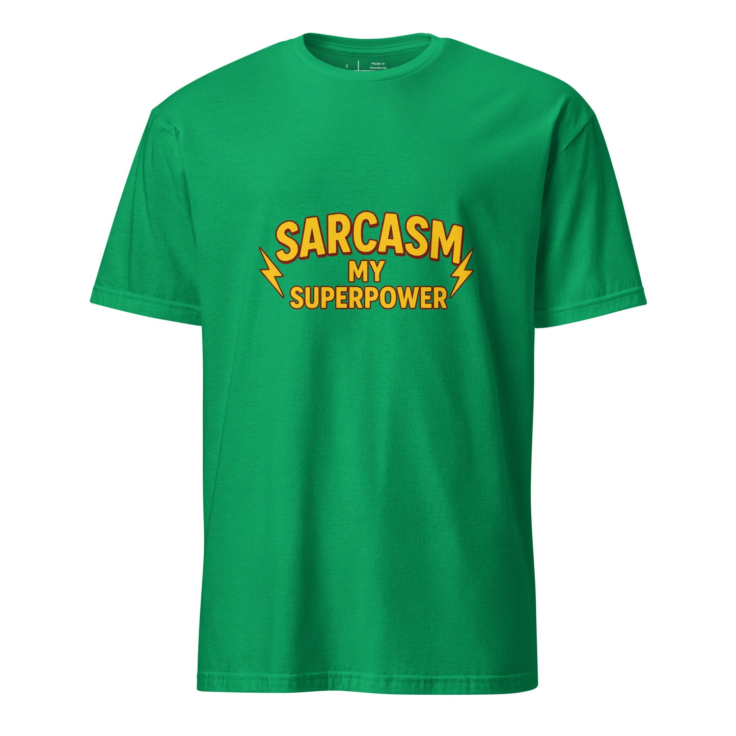 Sarcasm Is My Superpower - Whitty Humour - Short-Sleeve Unisex T-Shirt - Graphic Tee - Irish Green - Front