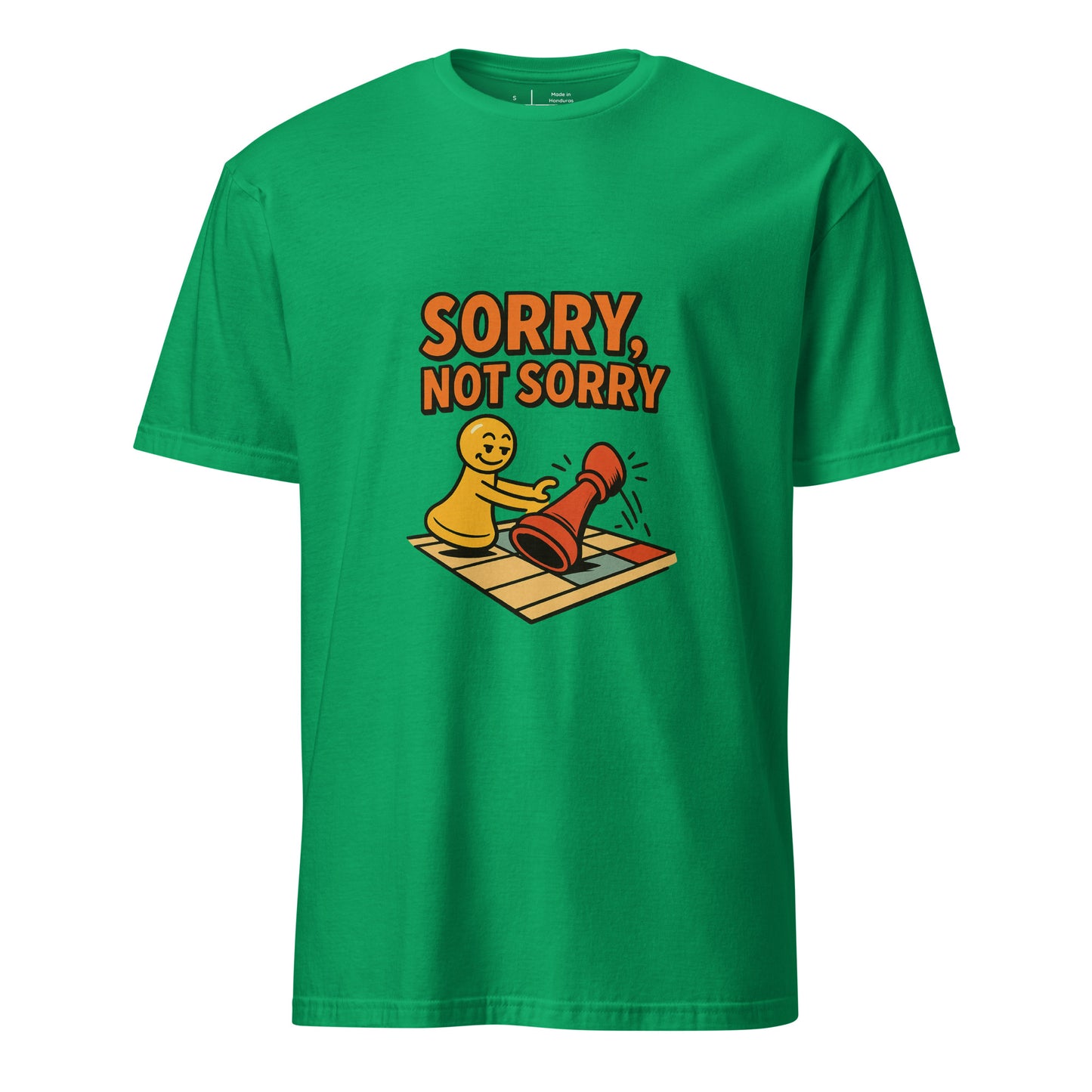 Sorry Not Sorry – Bold Attitude - Short-Sleeve Unisex T-Shirt - Graphic Tee - Irish Green - Front