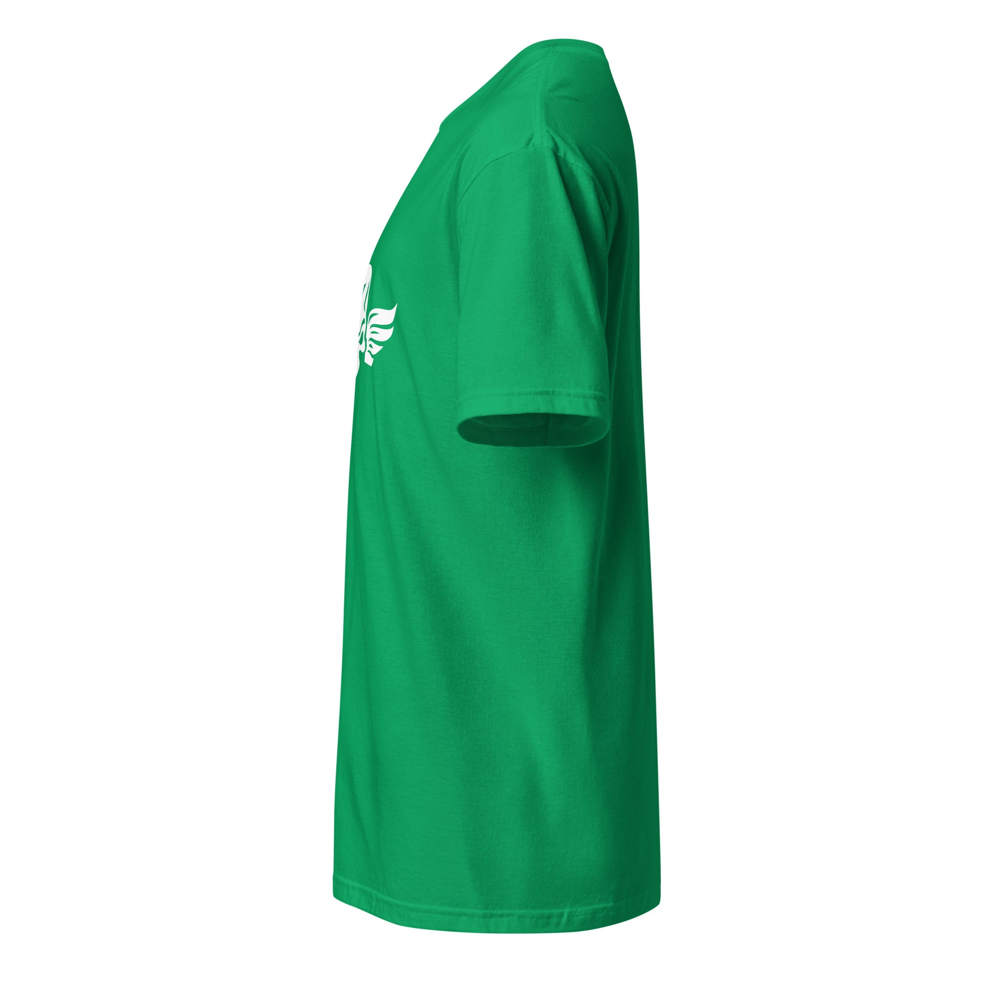 Winged Skull - Winged Voltage - Short-Sleeve Unisex T-Shirt - Graphic Tee - Irish Green - Left side