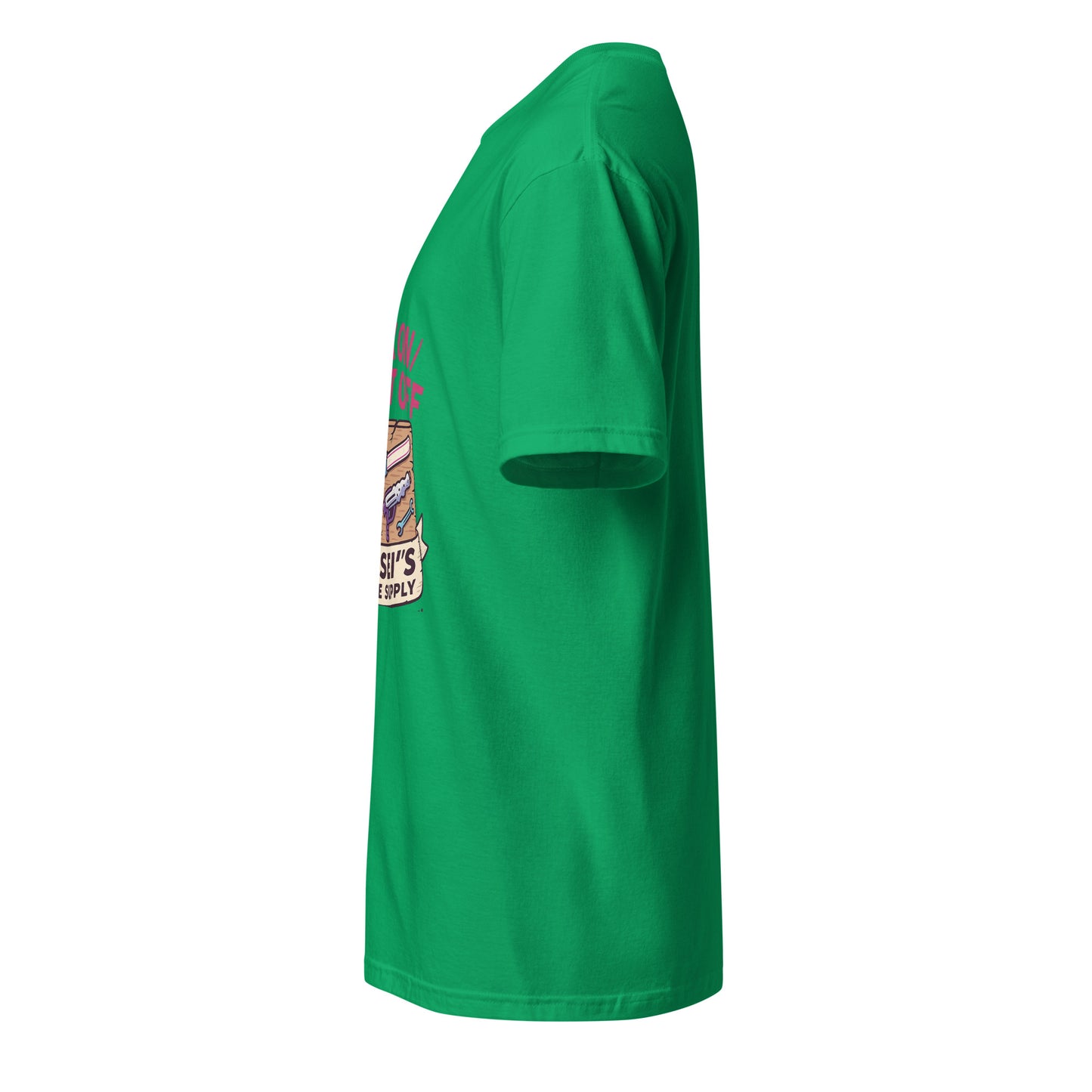 Wax On/Blast Off – Retro Karate Space - Short-Sleeve Unisex T-Shirt - Graphic Tee - Irish Green - Left side