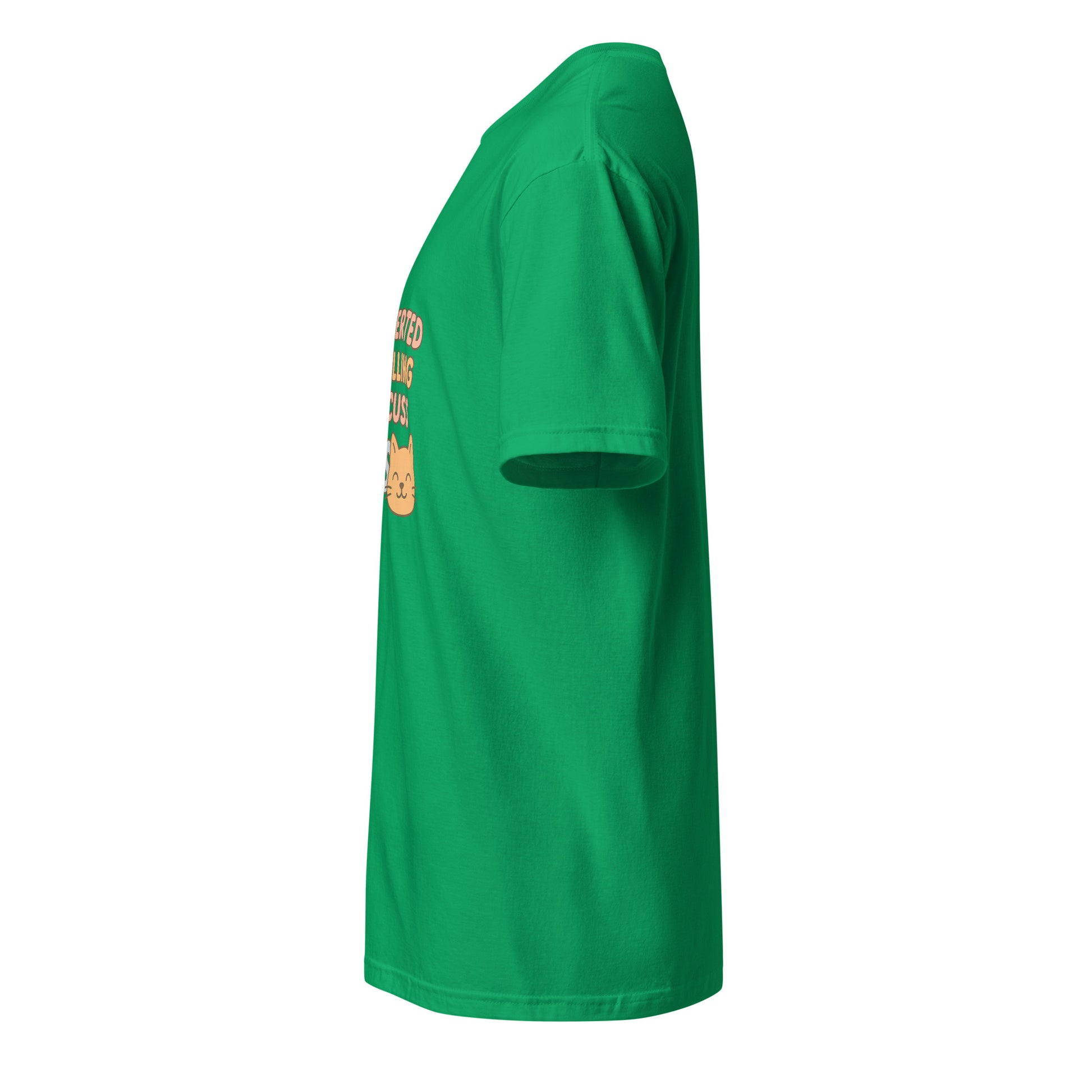 Introverted But Willing To Discuss Cats – Cozy Cat Lovers - Short-Sleeve Unisex T-Shirt - Graphic Tee - Irish Green - Left side