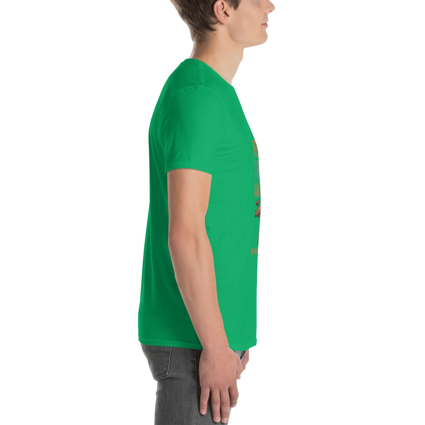 Never Trust An Atom - Science Joke - Short-Sleeve Unisex T-Shirt - Graphic Tee - Irish Green - Right side