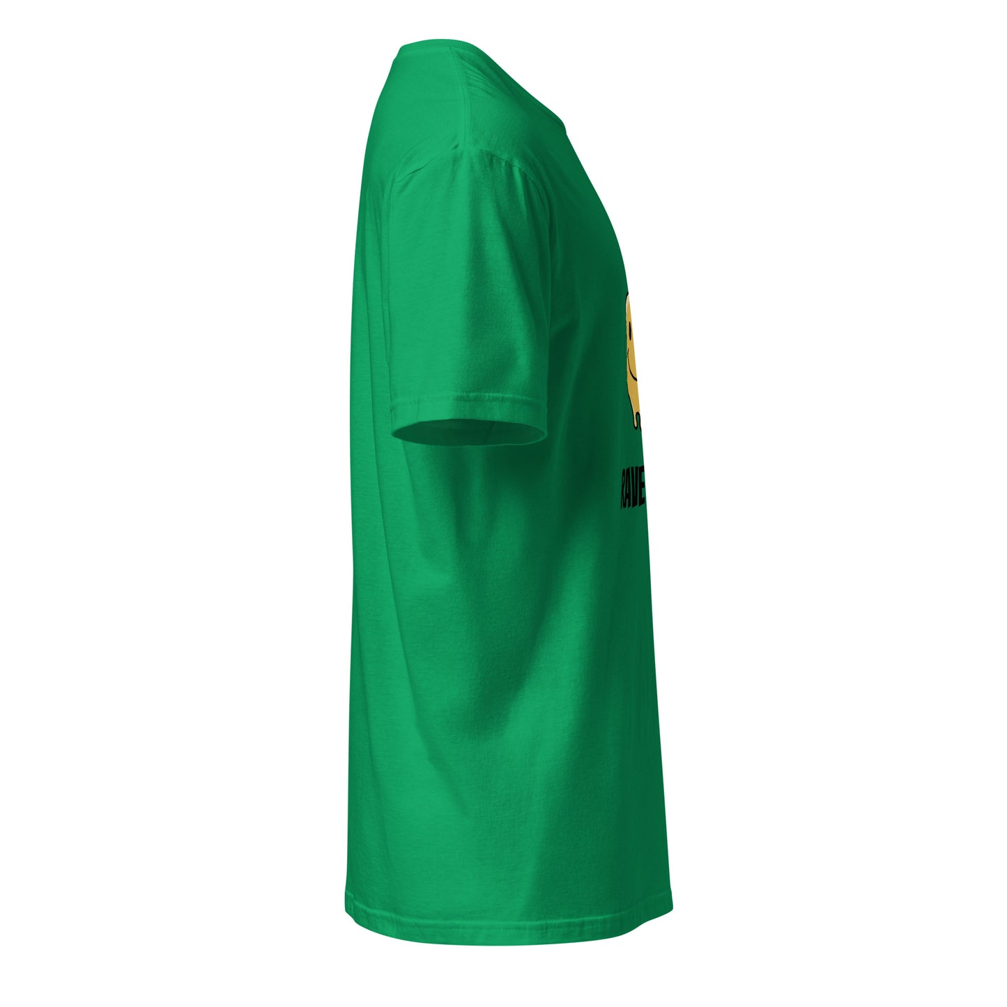Rave On - Smiley Icon - Short-Sleeve Unisex T-Shirt - Graphic Tee - Irish Green - Right side