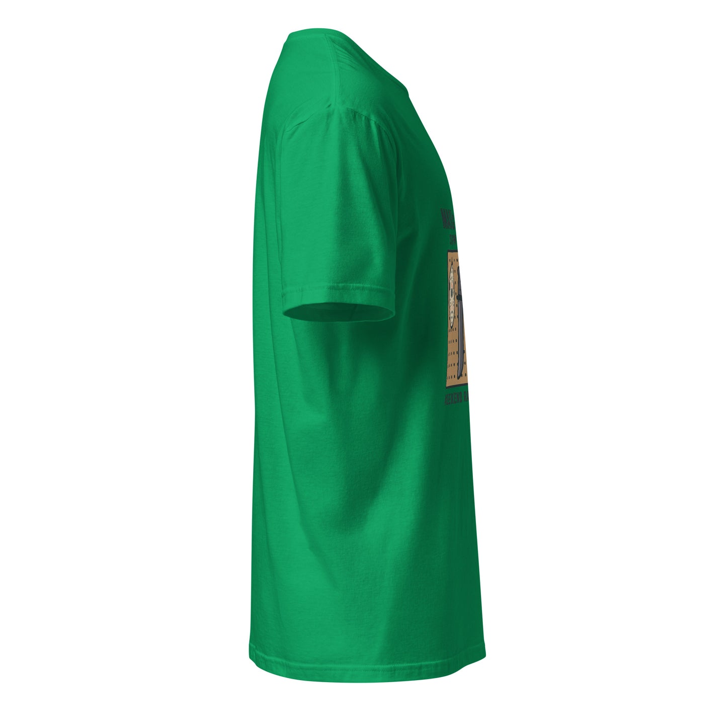 Mask & Machete Equipment Hire – For All Your Slasher Needs - Short-Sleeve Unisex T-Shirt - Graphic Tee - Irish Green - Right side
