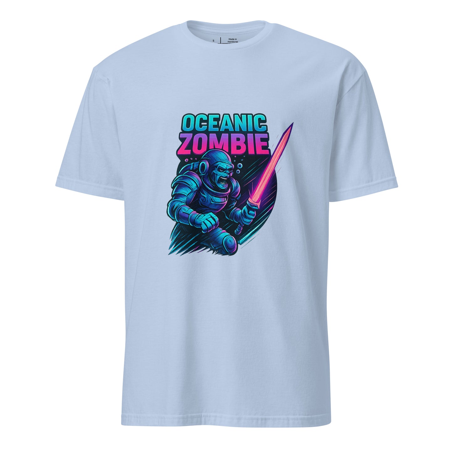 Oceanic Zombie - Deep Sea Horror - Short-Sleeve Unisex T-Shirt - Graphic Tee - Light Blue - Front