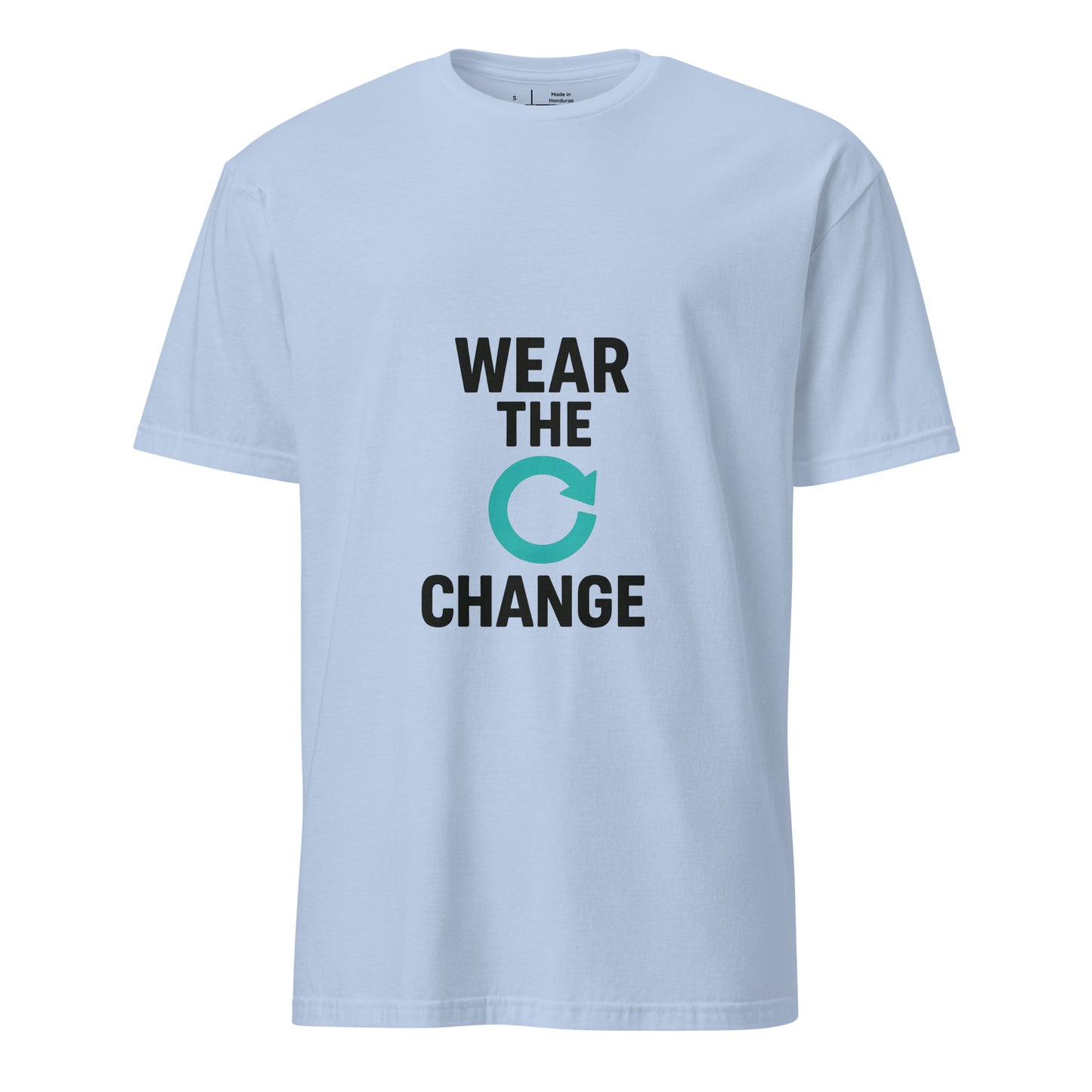 Wear The Change - Conscious Style - Short-Sleeve Unisex T-Shirt - Graphic Tee - Light Blue - Front