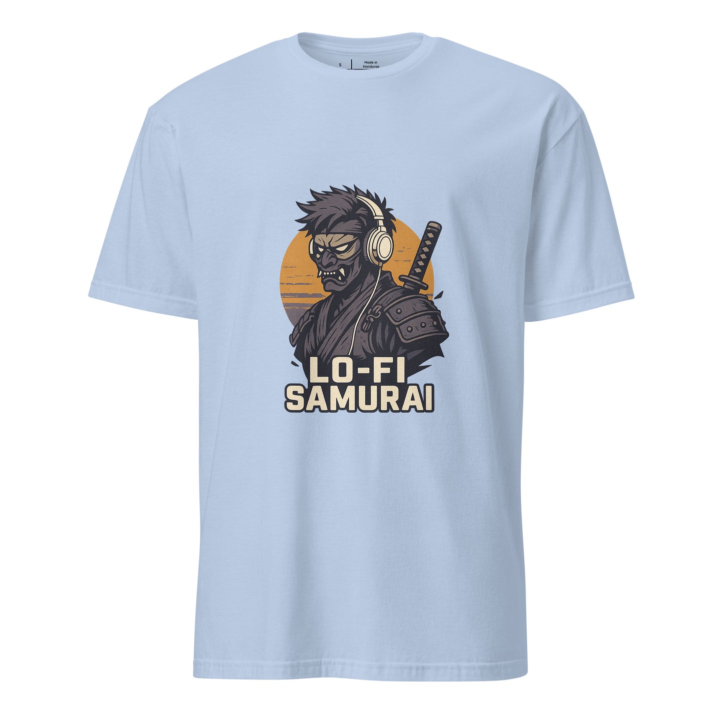 Lo-Fi Samurai - Modern-Day Ronin - Short-Sleeve Unisex T-Shirt - Graphic Tee - Light Blue - Front