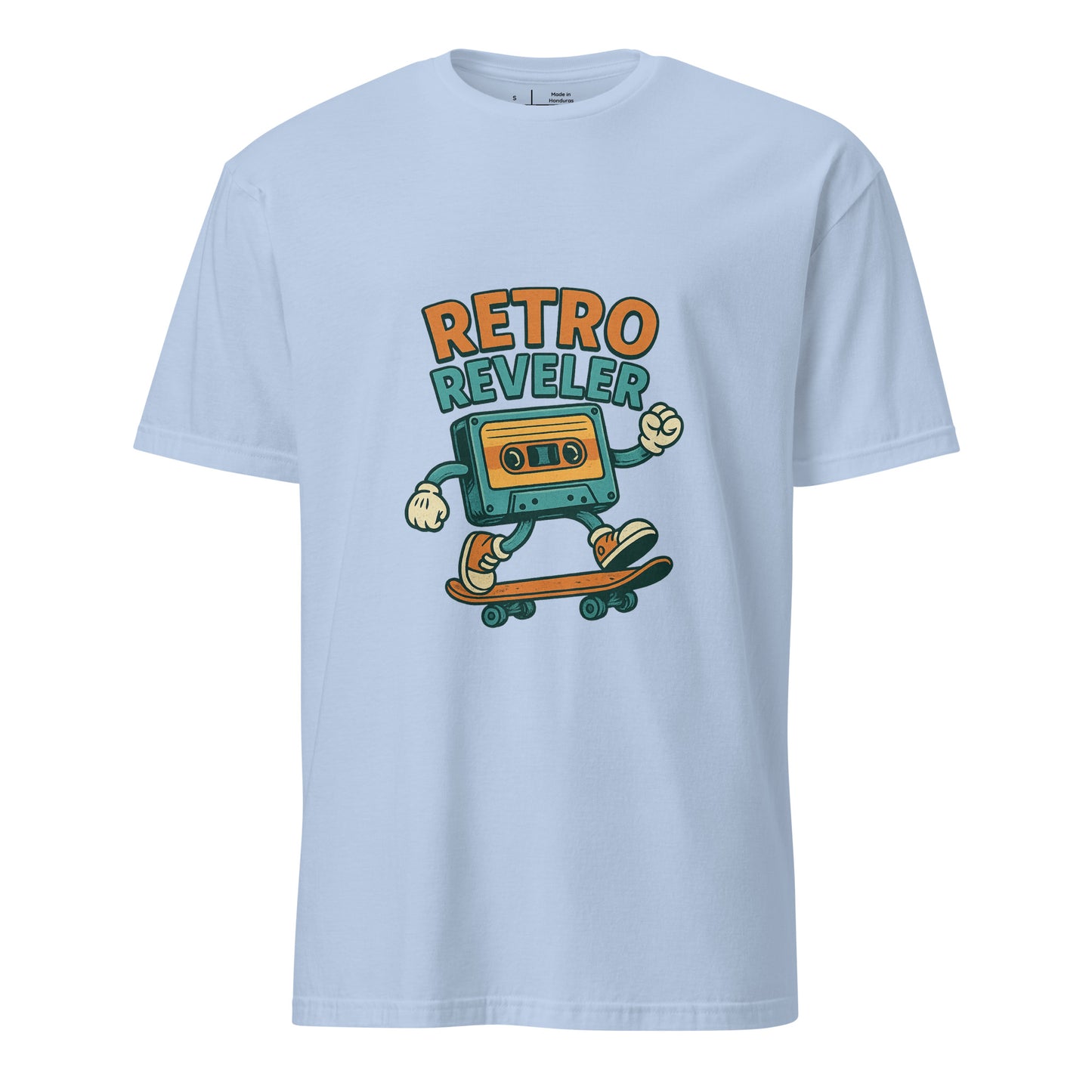 Retro Reveler - Nostalgic Nod - Short-Sleeve Unisex T-Shirt - Graphic Tee - Light Blue - Front