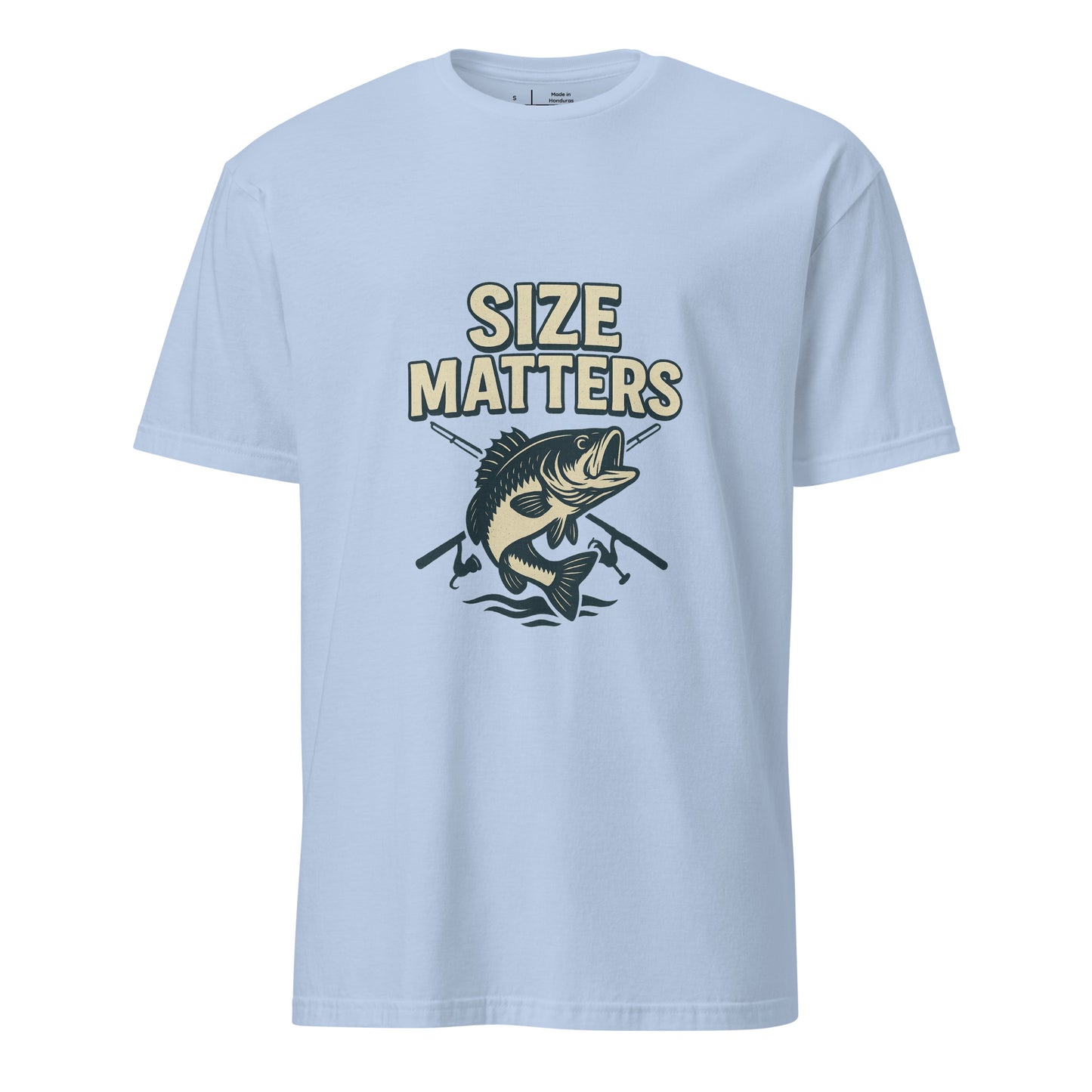 Size Matters - Fishing Reel Talk - Short-Sleeve Unisex T-Shirt - Graphic Tee - Light Blue - Front