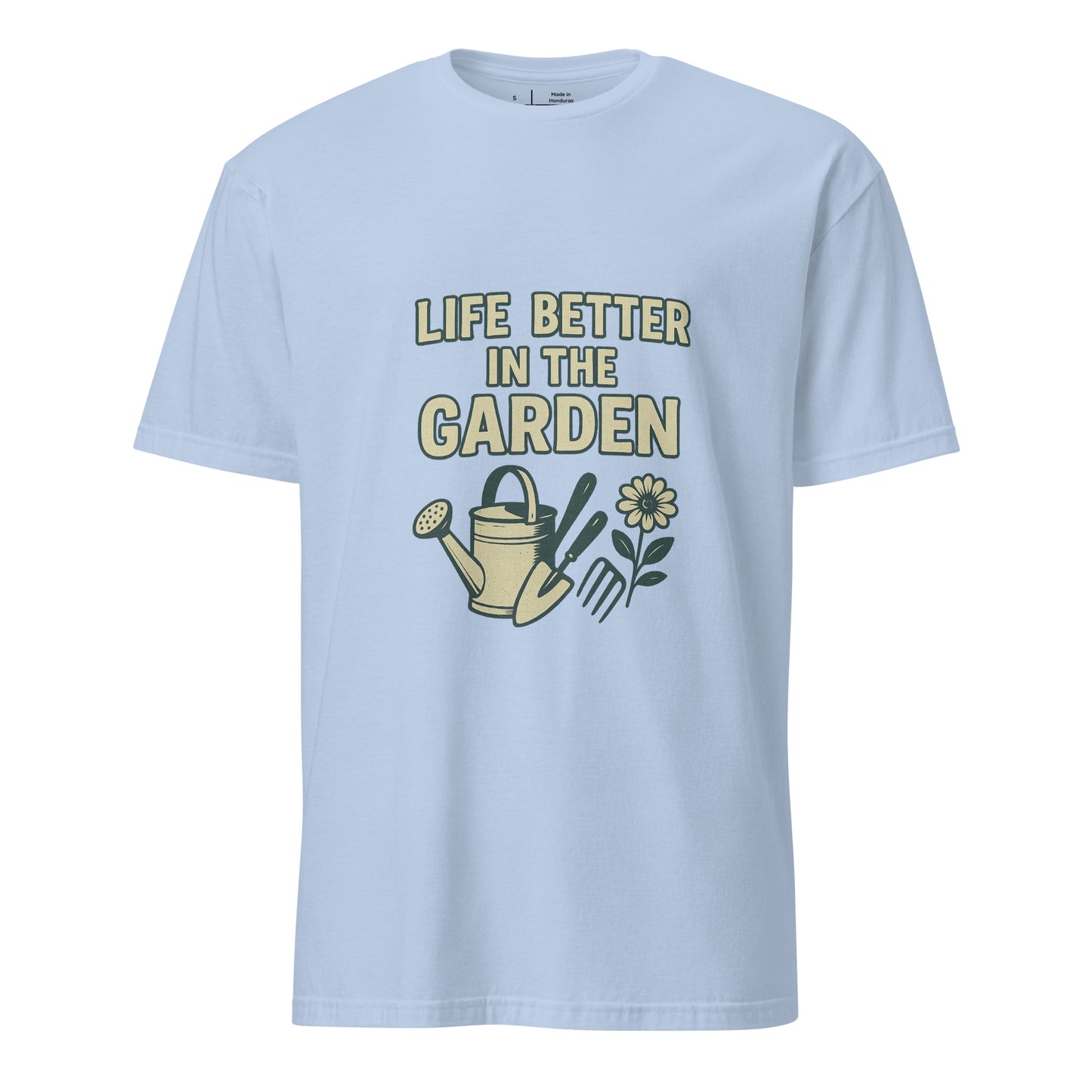 Better In The Garden - Nature Lover - Short-Sleeve Unisex T-Shirt - Graphic Tee - Light Blue - Front
