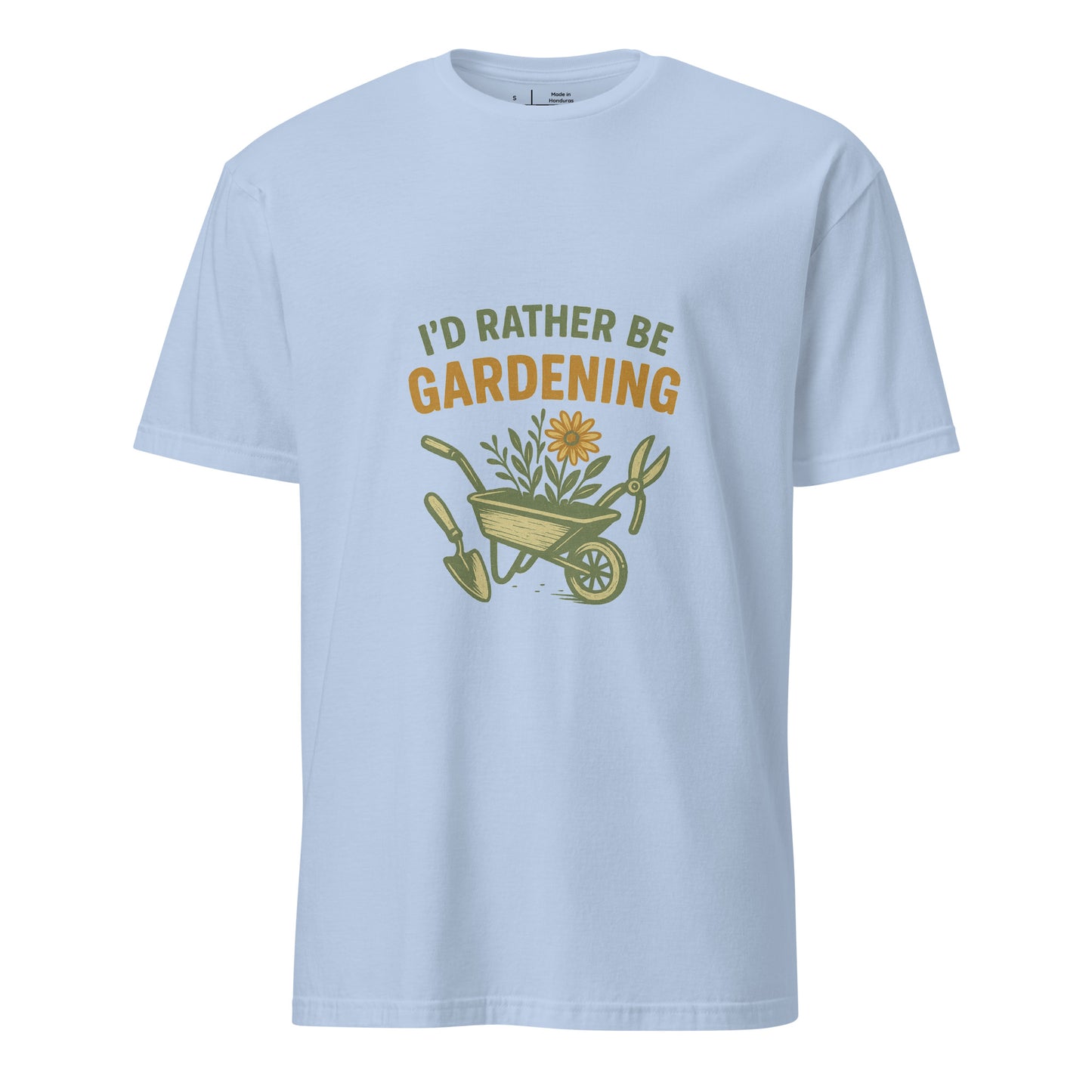Rather Be Gardening - Plant Enthusiasts - Short-Sleeve Unisex T-Shirt - Graphic Tee - Light Blue - Front