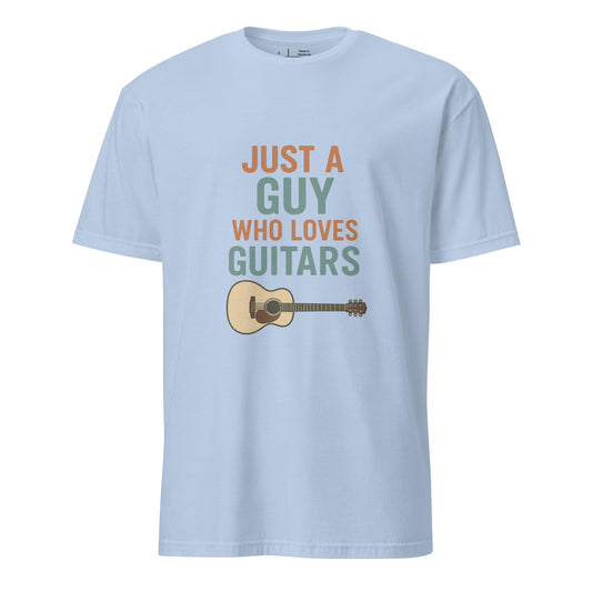 Loves Guitars - Guitarist - Short-Sleeve Unisex T-Shirt - Graphic Tee - Light Blue - Front