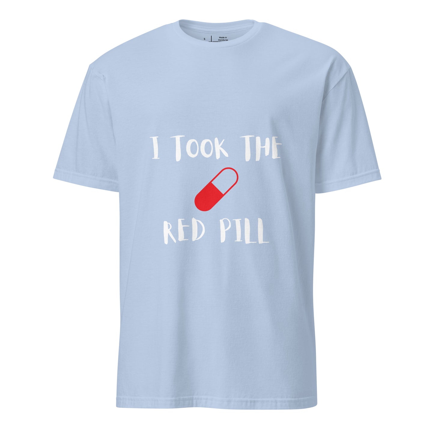 The Red Pill - Sci-Fi Tribute - Short-Sleeve Unisex T-Shirt - Graphic Tee - Light Blue - Front