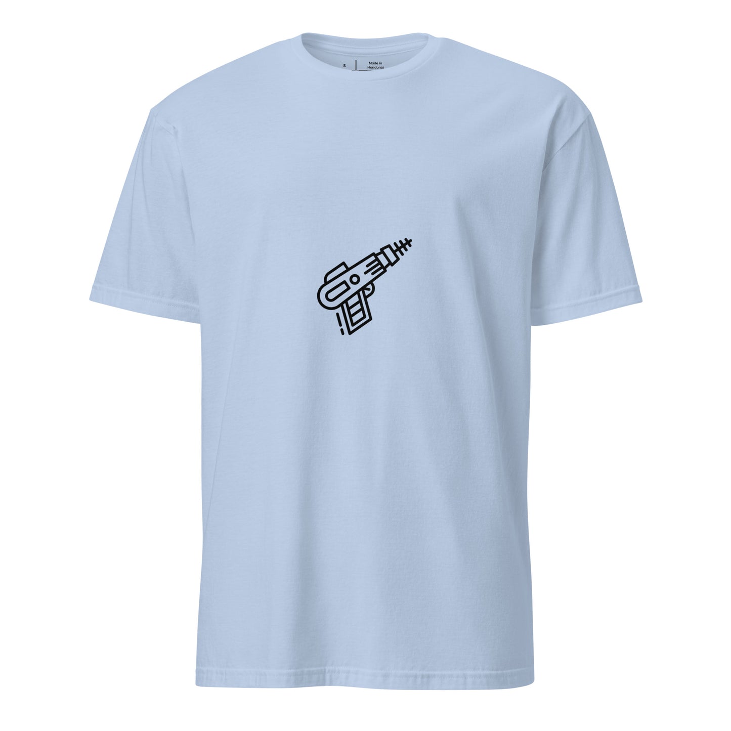 Blasta - Sci-Fi Minimalist Ray Gun - Short-Sleeve Unisex T-Shirt - Graphic Tee - Light Blue - Front
