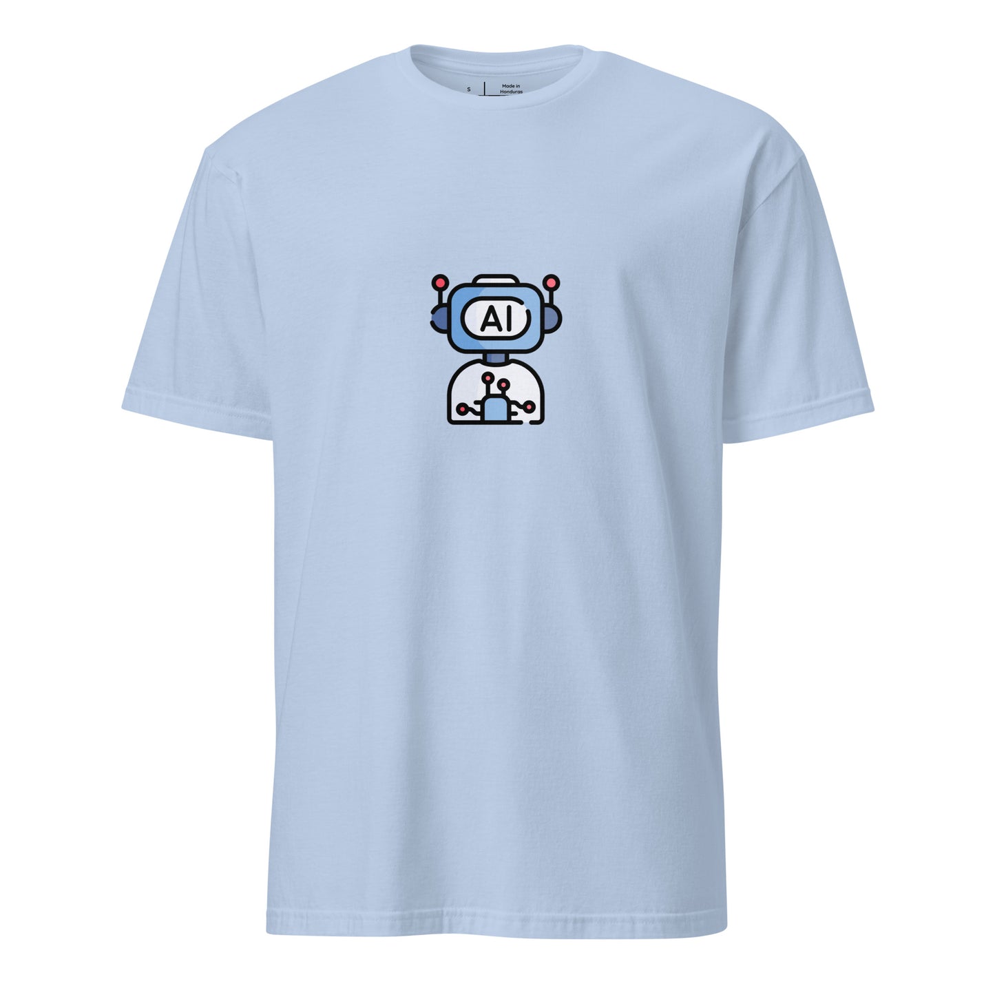 A.I - Retro AI Bot - Short-Sleeve Unisex T-Shirt - Graphic Tee - Light Blue - Front
