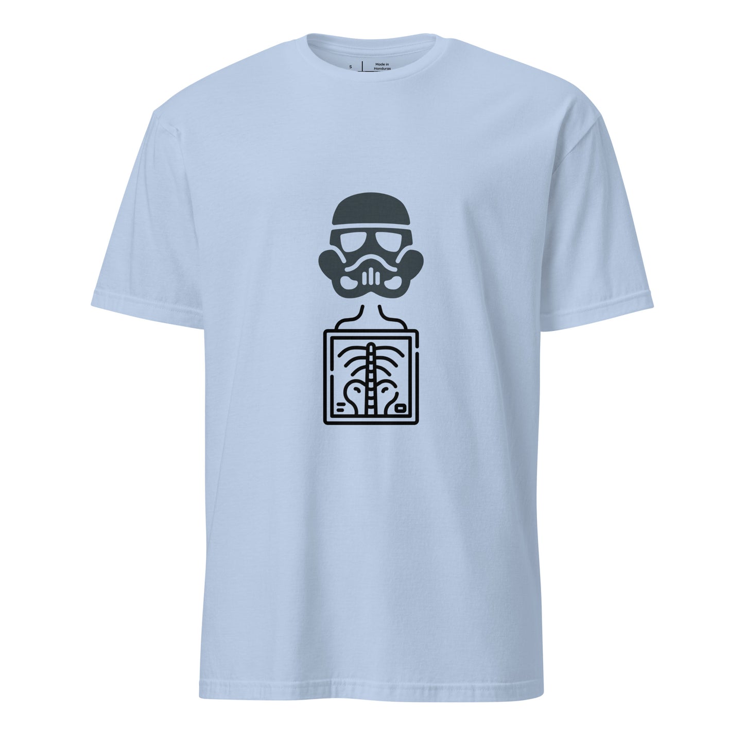 Trooper X - Behind The Armor - Short-Sleeve Unisex T-Shirt - Graphic Tee - Light Blue - Front
