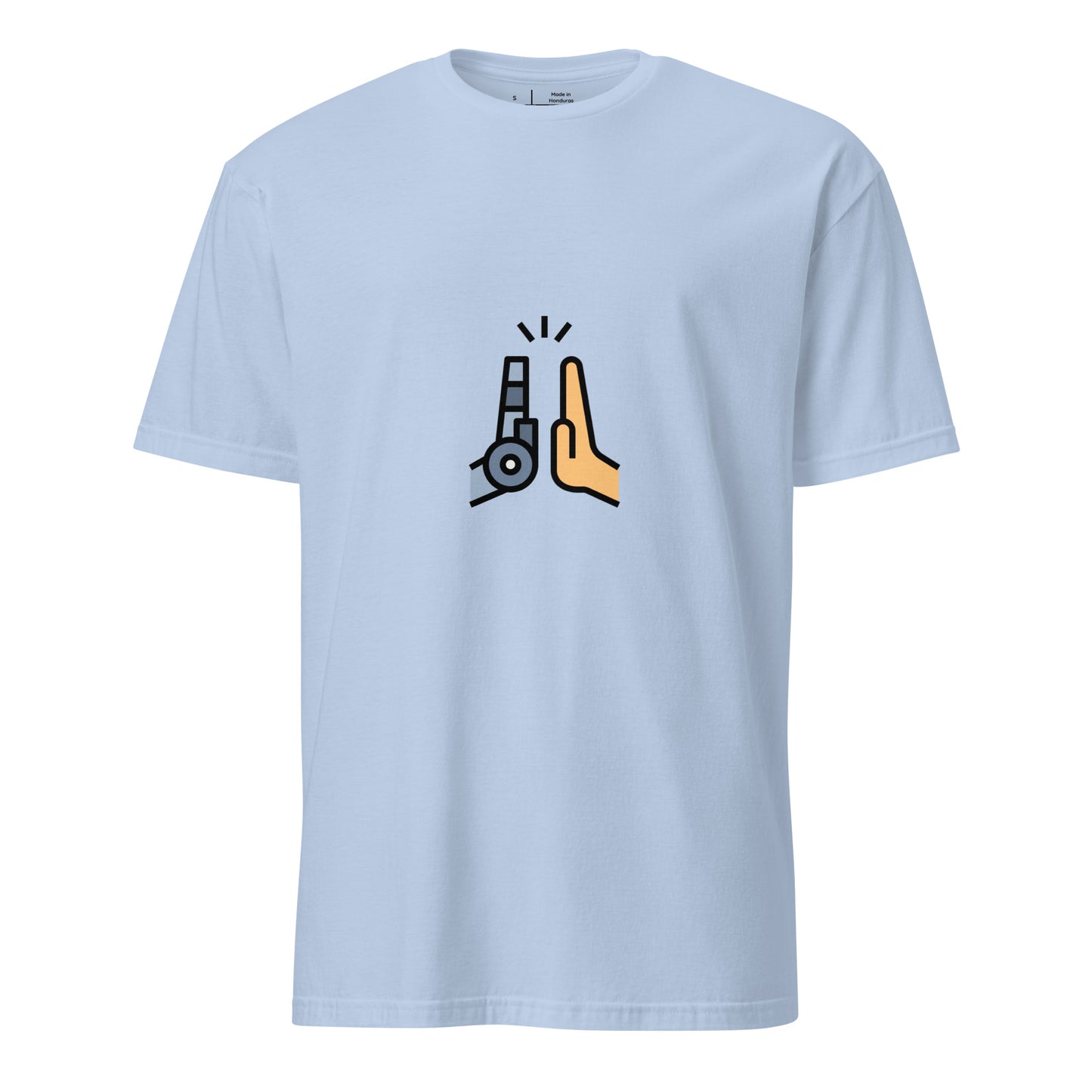 Collab - Man Meets Machine - Short-Sleeve Unisex T-Shirt - Graphic Tee - Light Blue - Front