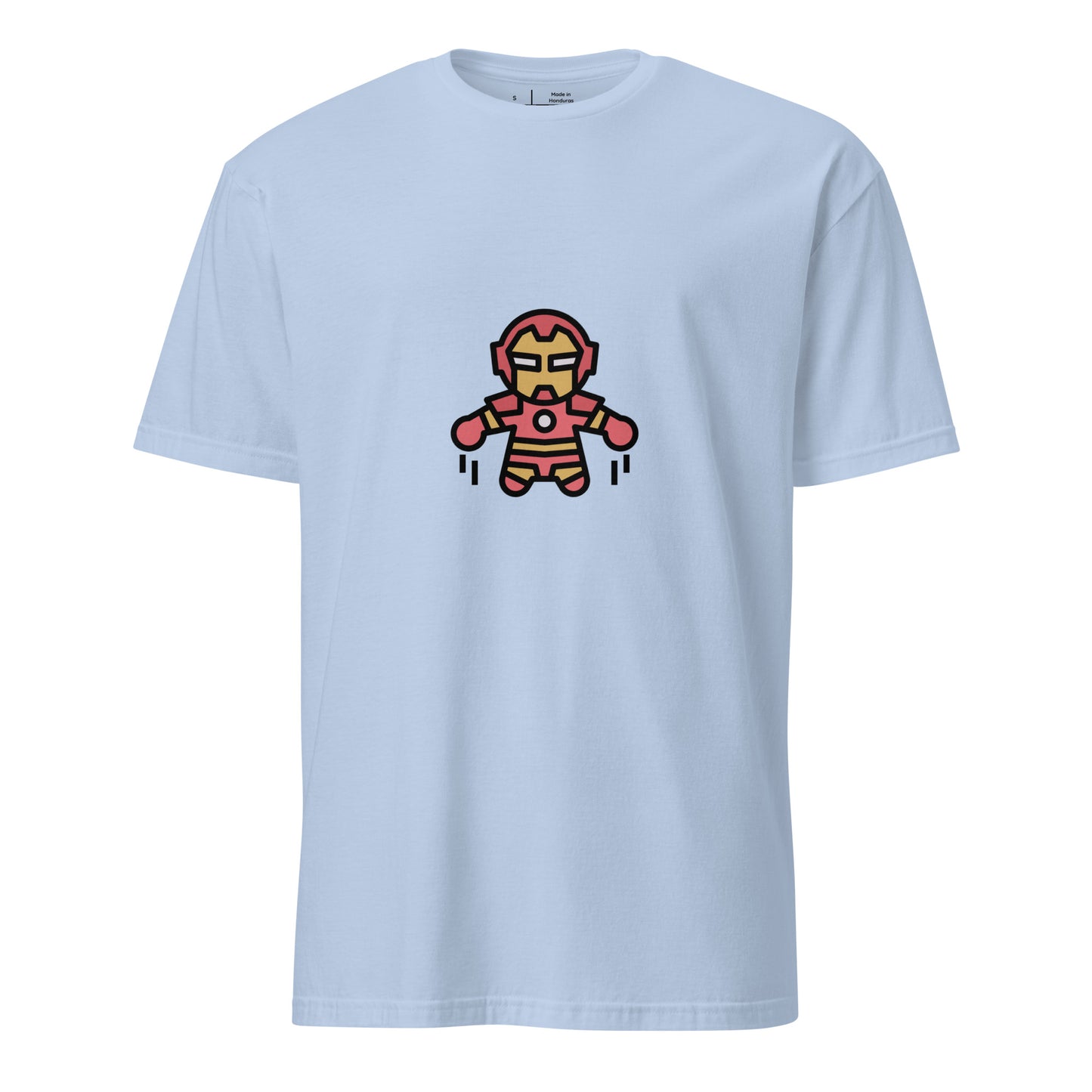The Man - Armoured & Awesome - Short Sleeve Unisex T-Shirt - Graphic Tee - Light Blue - Front
