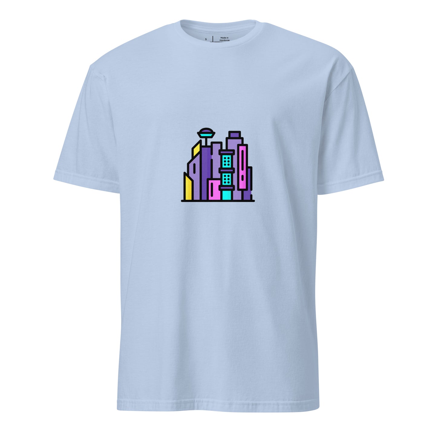 Cyber City - Neon City Dreams - Short-Sleeve Unisex T-Shirt - Graphic Tee - Light Blue - Front