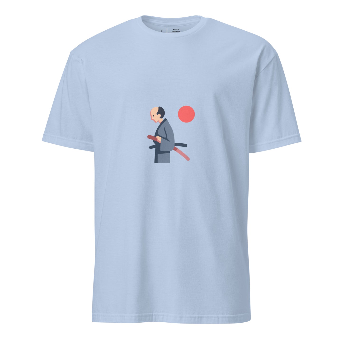 Samurai - Honour In Silence - Short-Sleeve Unisex T-Shirt - Graphic Tee - Light Blue - Front 
