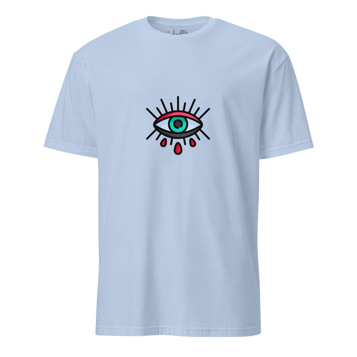 Eye - Minimalist Design - Short-Sleeve Unisex T-Shirt - Graphic Tee - Light Blue - Front 
