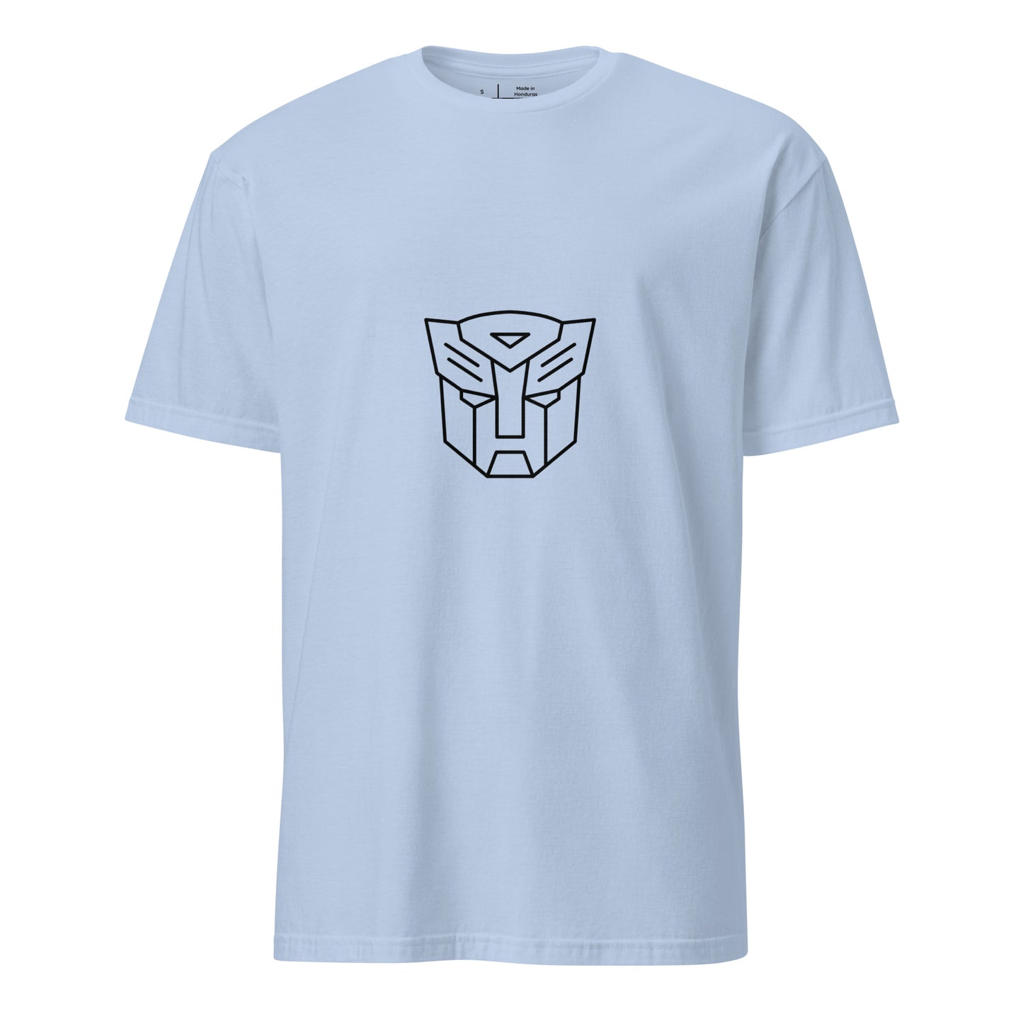 Tranzforma 2 - Minimalist Heroic Mech Icon - Short-Sleeve Unisex T-Shirt - Graphic Tee - Light Blue - Front 