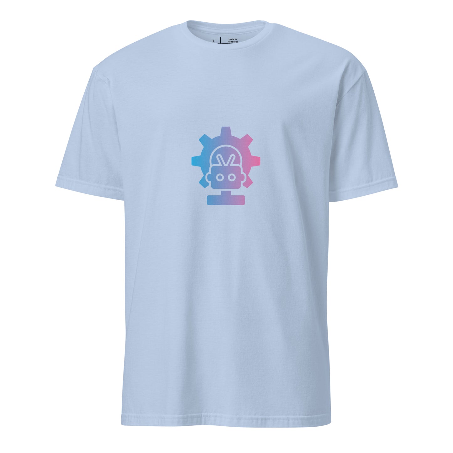 Robo Cog - Pink And Blue Robot - Short-Sleeve Unisex T-Shirt - Graphic Tee - Light Blue - Front