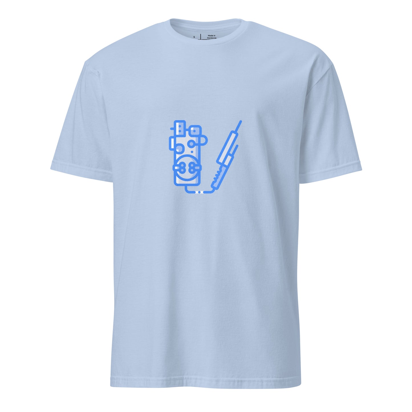 Proton Unit - Futuristic Gadget - Neon Blue - Short-Sleeve Unisex T-Shirt - Graphic Tee - Light Blue - Front