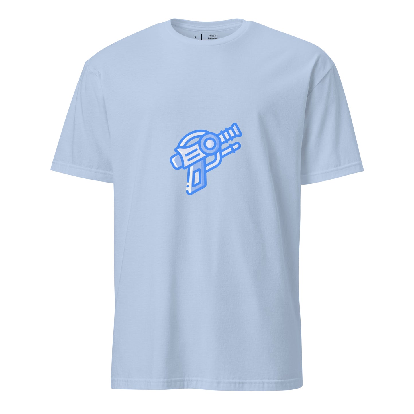 Sci-Fi Pistol - Neon Firepower - Short-Sleeve Unisex T-Shirt - Graphic Tee - Light blue - Front