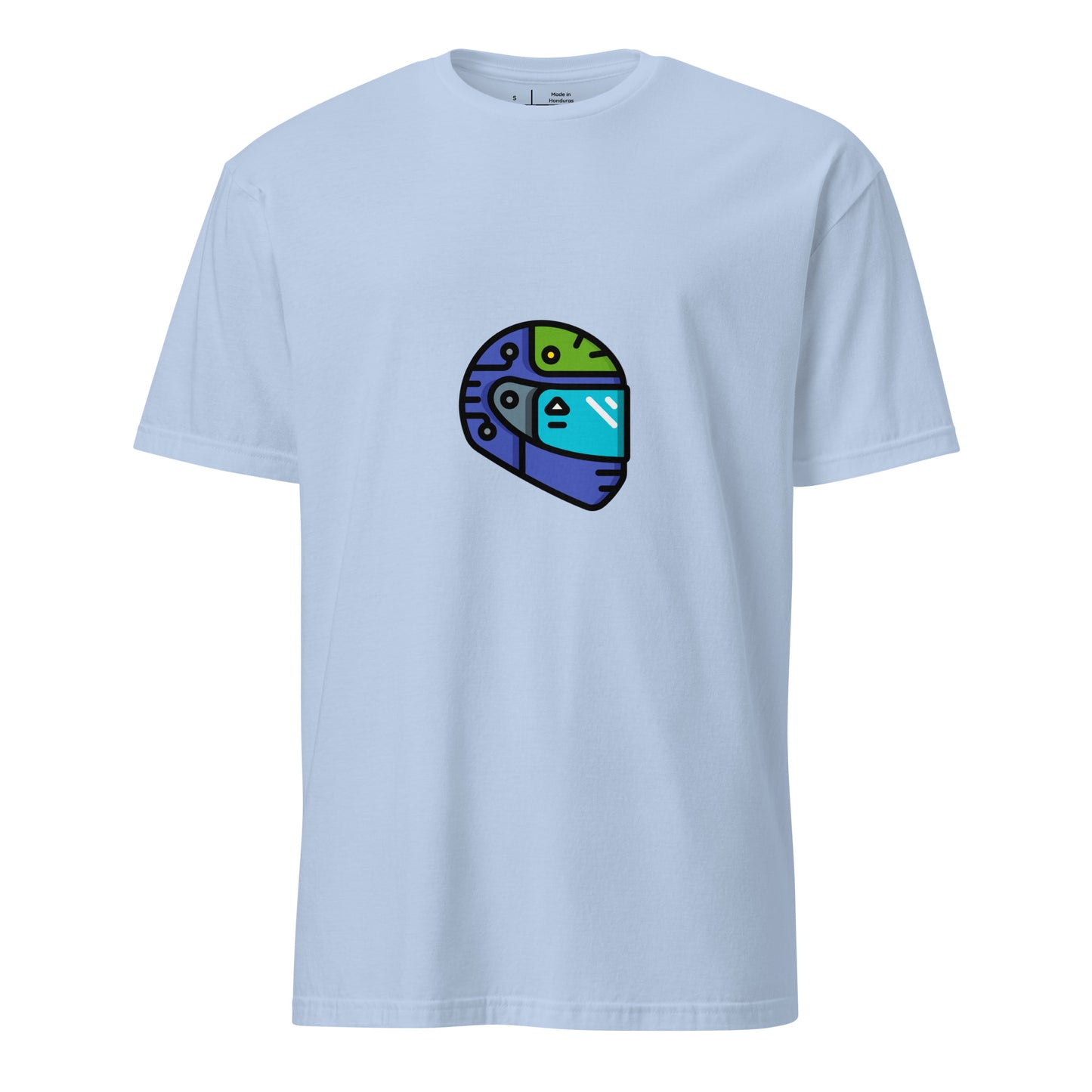 Cyber Helmet - Neo-Rider Edition - Short-Sleeve Unisex T-Shirt - Graphic Tee - light blue - Front