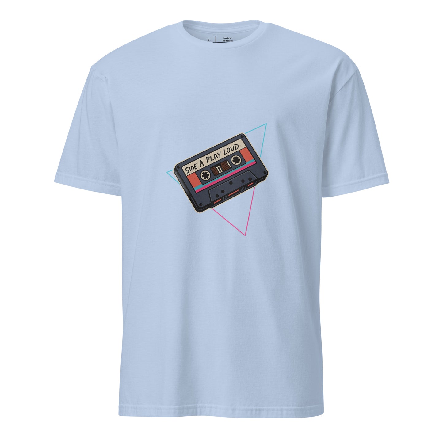Side A. Play Loud - Retro Music Lover - Short-Sleeve Unisex T-Shirt - Graphic Tee - Light Blue - Front