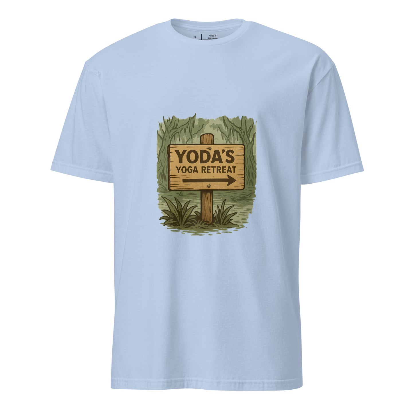 Yoda’s Yoga Retreat – Find Your Inner Force - Short-Sleeve Unisex T-Shirt - Graphic Tee - Light Blue - Front