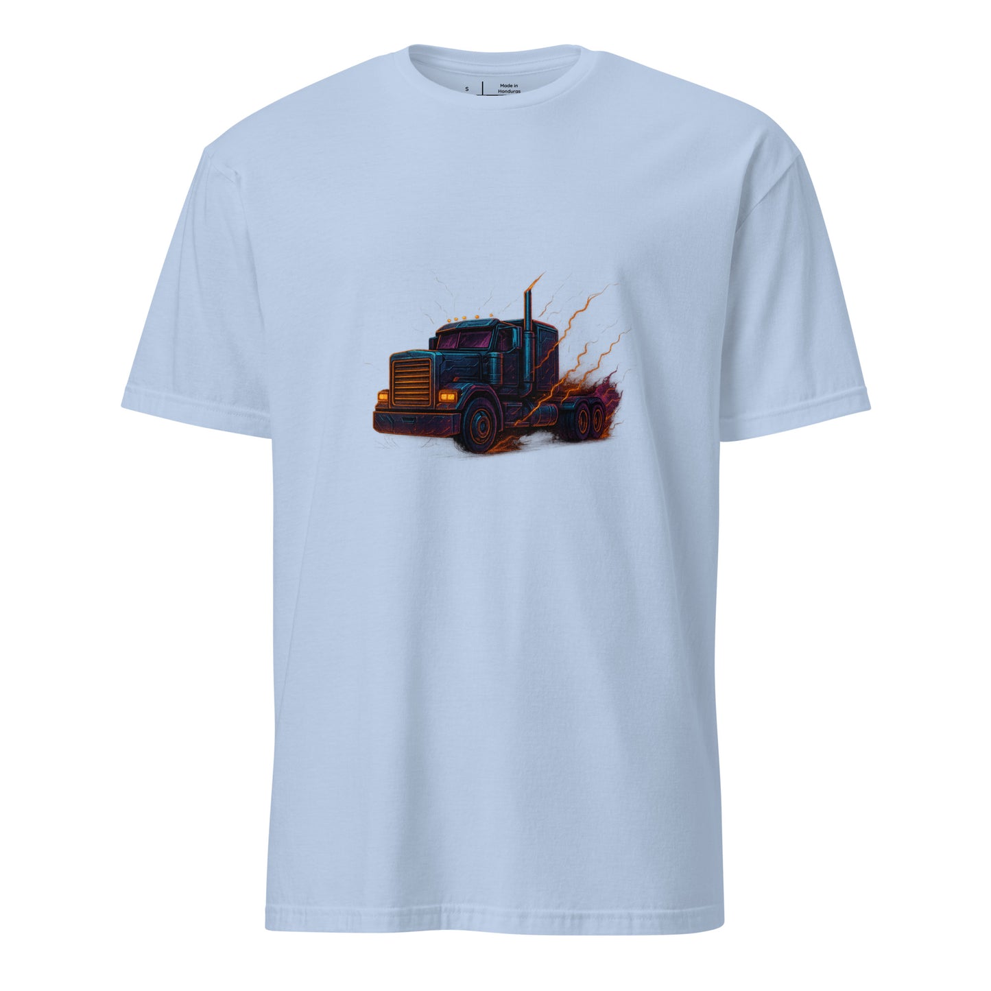 Vapor Turbo Truck – Neon Power - Short-Sleeve Unisex T-Shirt - Graphic Tee - Light Blue - Front