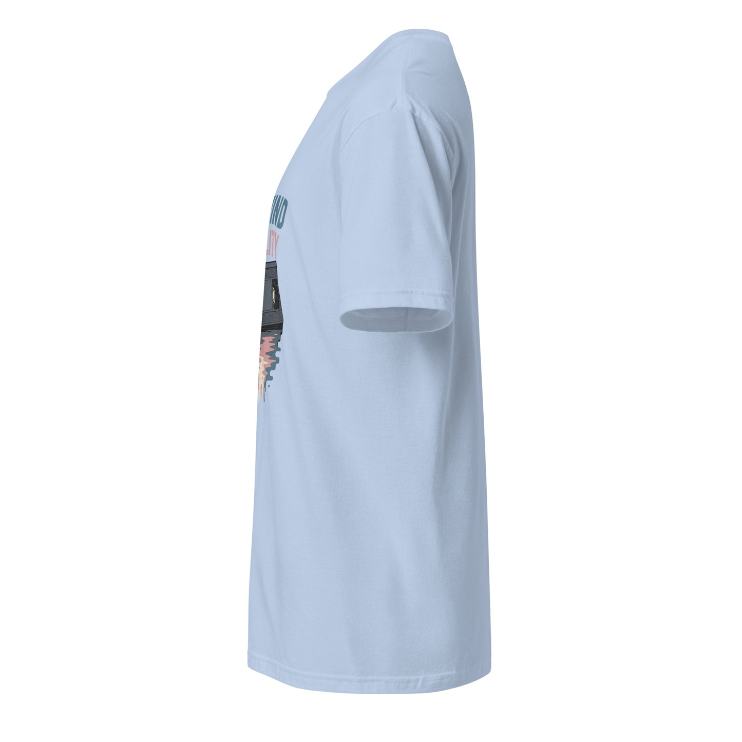 Rewind Reality - Retro Escape - Short-Sleeve T-Shirt - Graphic Tee - Light Blue - Left side