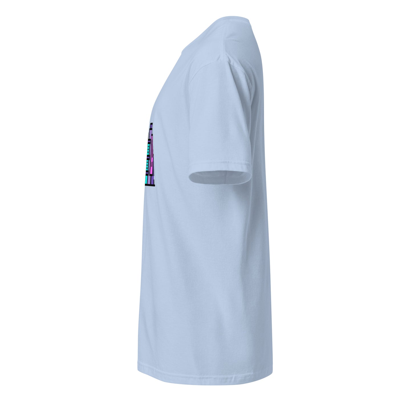Cyber City - Neon City Dreams - Short-Sleeve Unisex T-Shirt - Graphic Tee - Light Blue - Left side