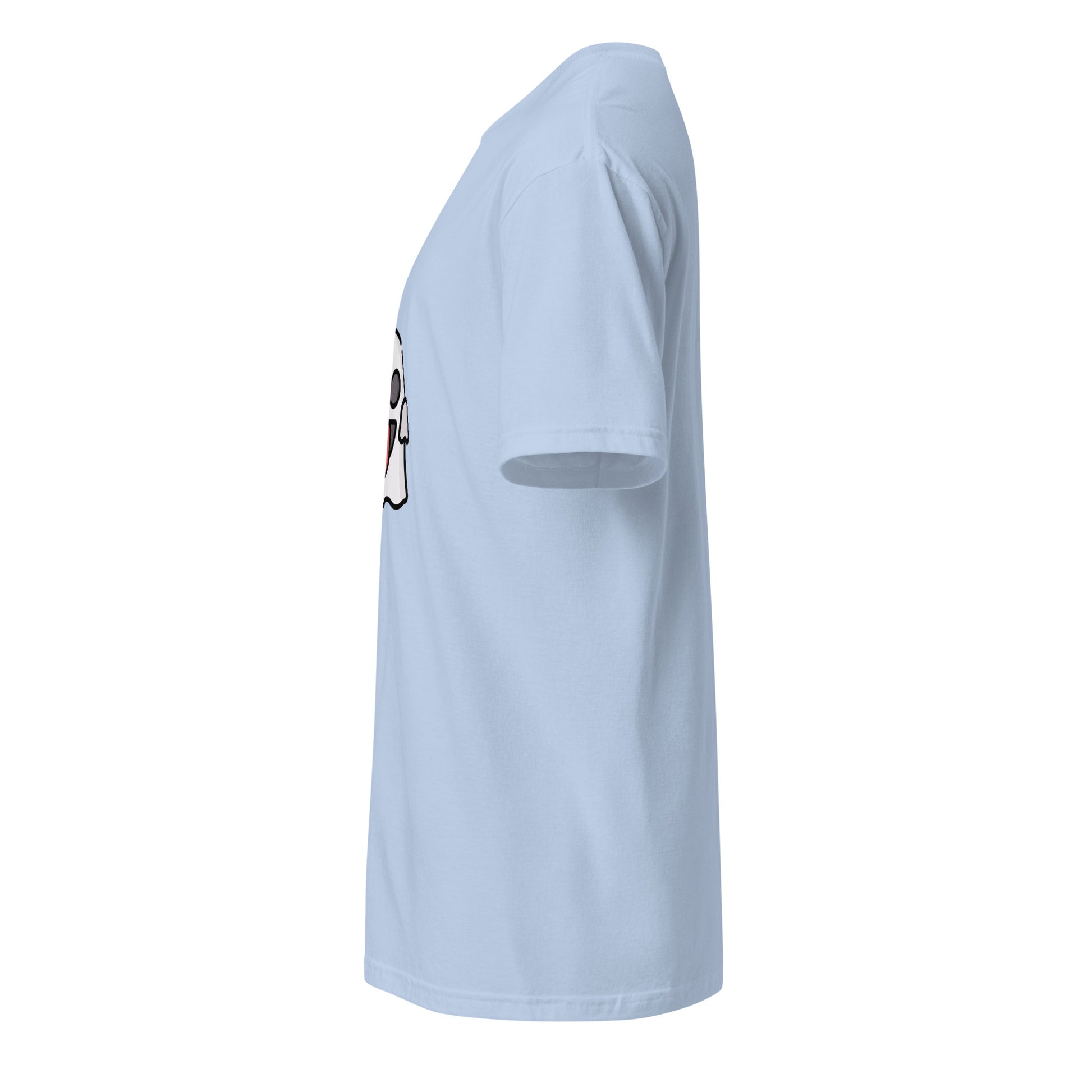 Spooky - Cheeky Ghost Vibes - Short-Sleeve Unisex T-Shirt - Graphic Tee - Light Blue - Left side