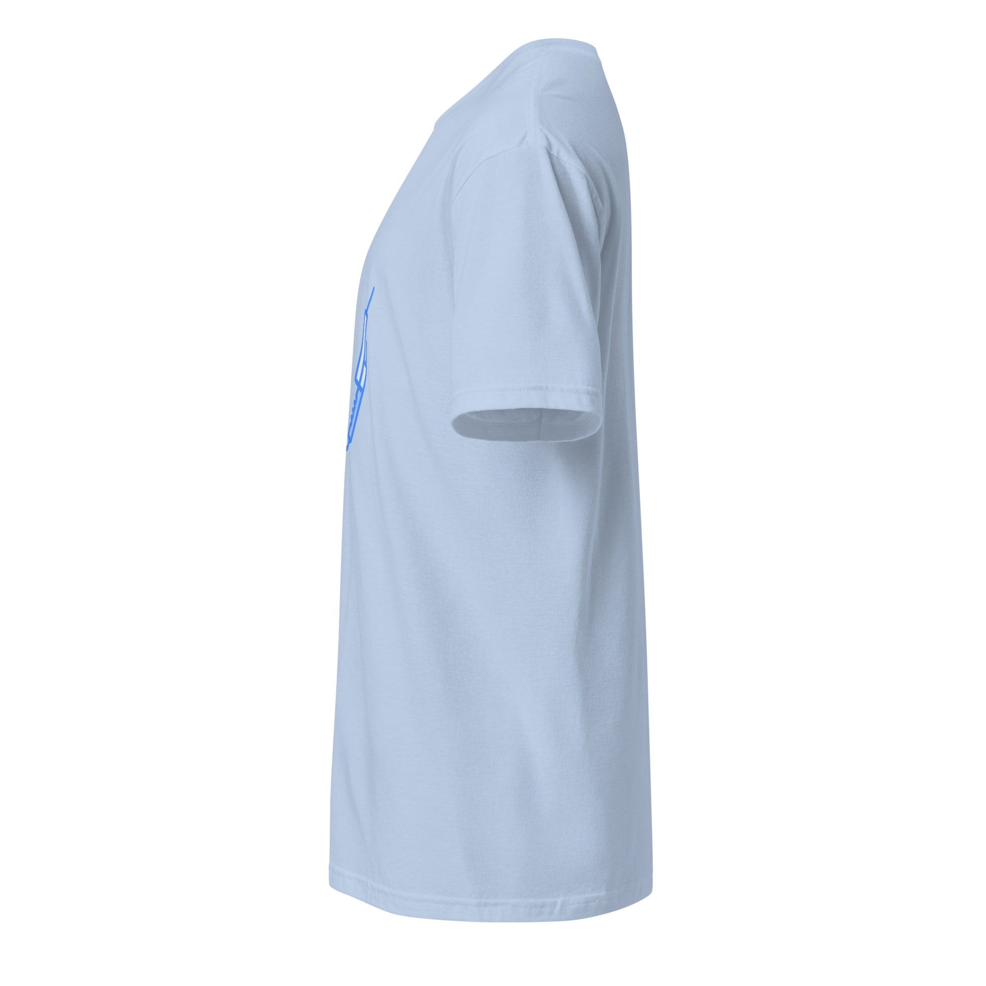 Proton Unit - Futuristic Gadget - Neon Blue - Short-Sleeve Unisex T-Shirt - Graphic Tee - Light Blue - Left side