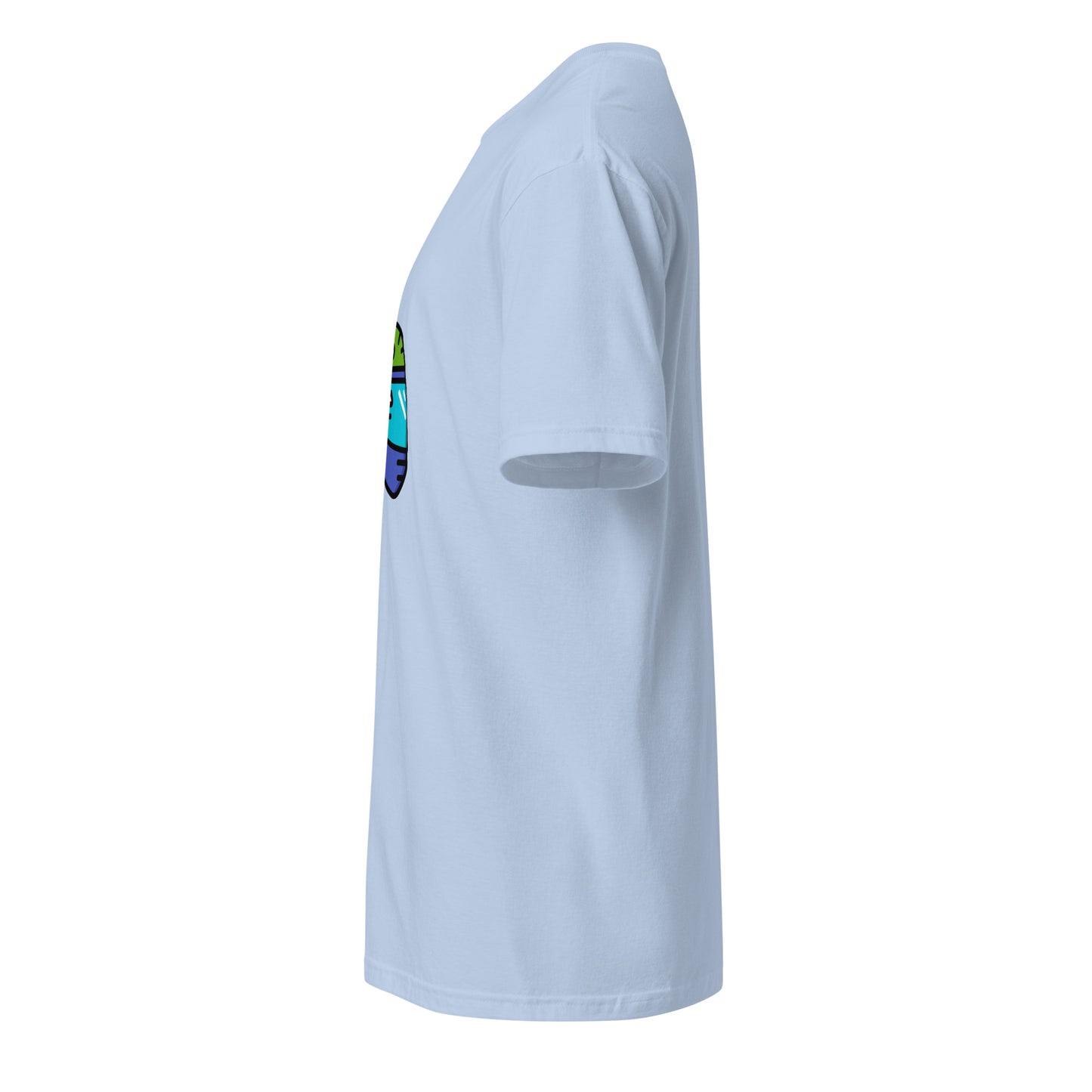 Cyber Helmet - Neo-Rider Edition - Short-Sleeve Unisex T-Shirt - Graphic Tee - light blue - Left side
