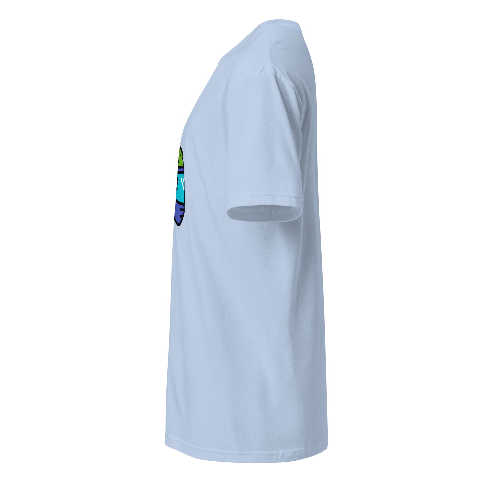 Cyber Helmet - Neo-Rider Edition - Short-Sleeve Unisex T-Shirt - Graphic Tee - light blue - Left side
